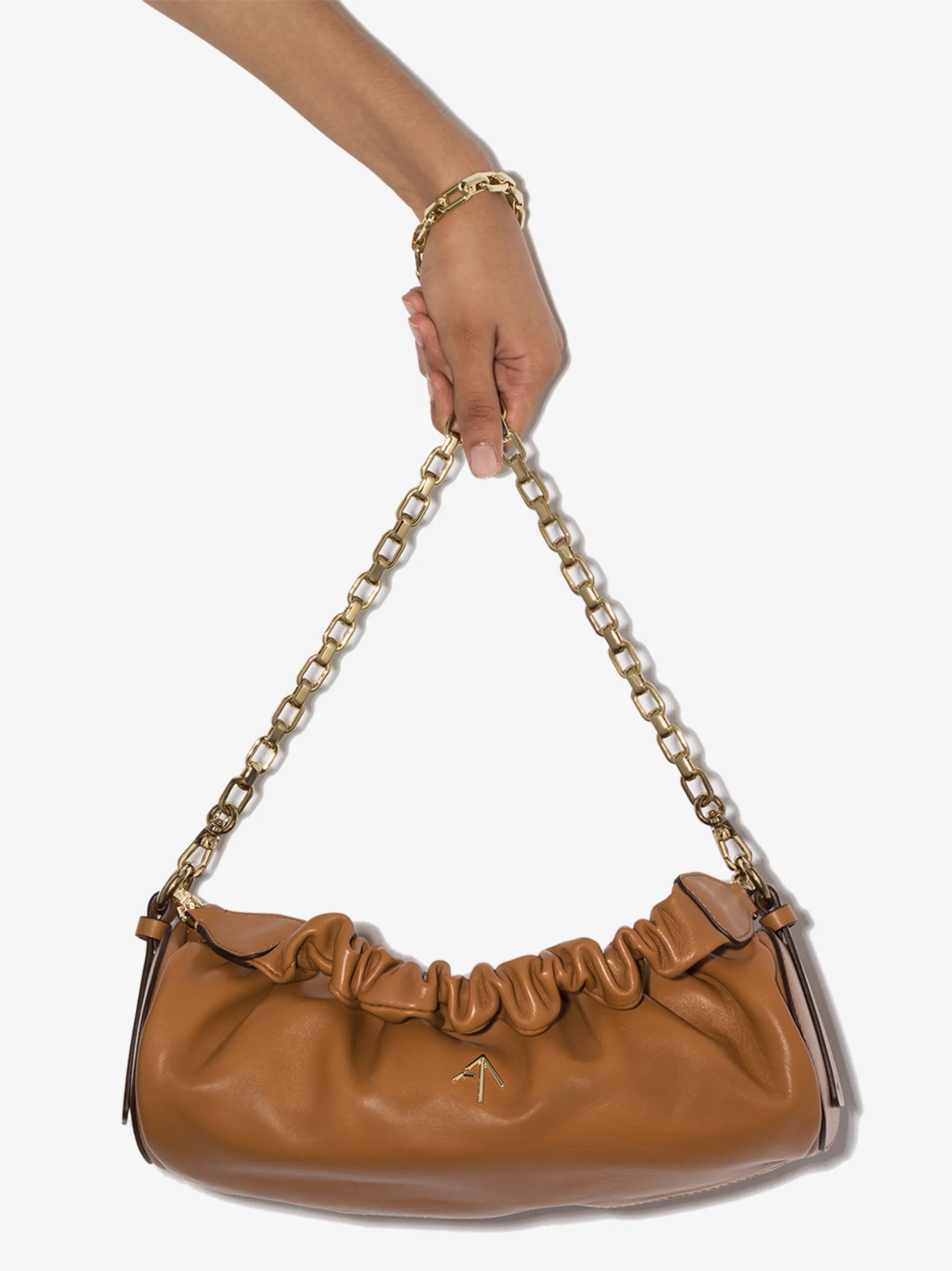 Cylinder ruched shoulder bag