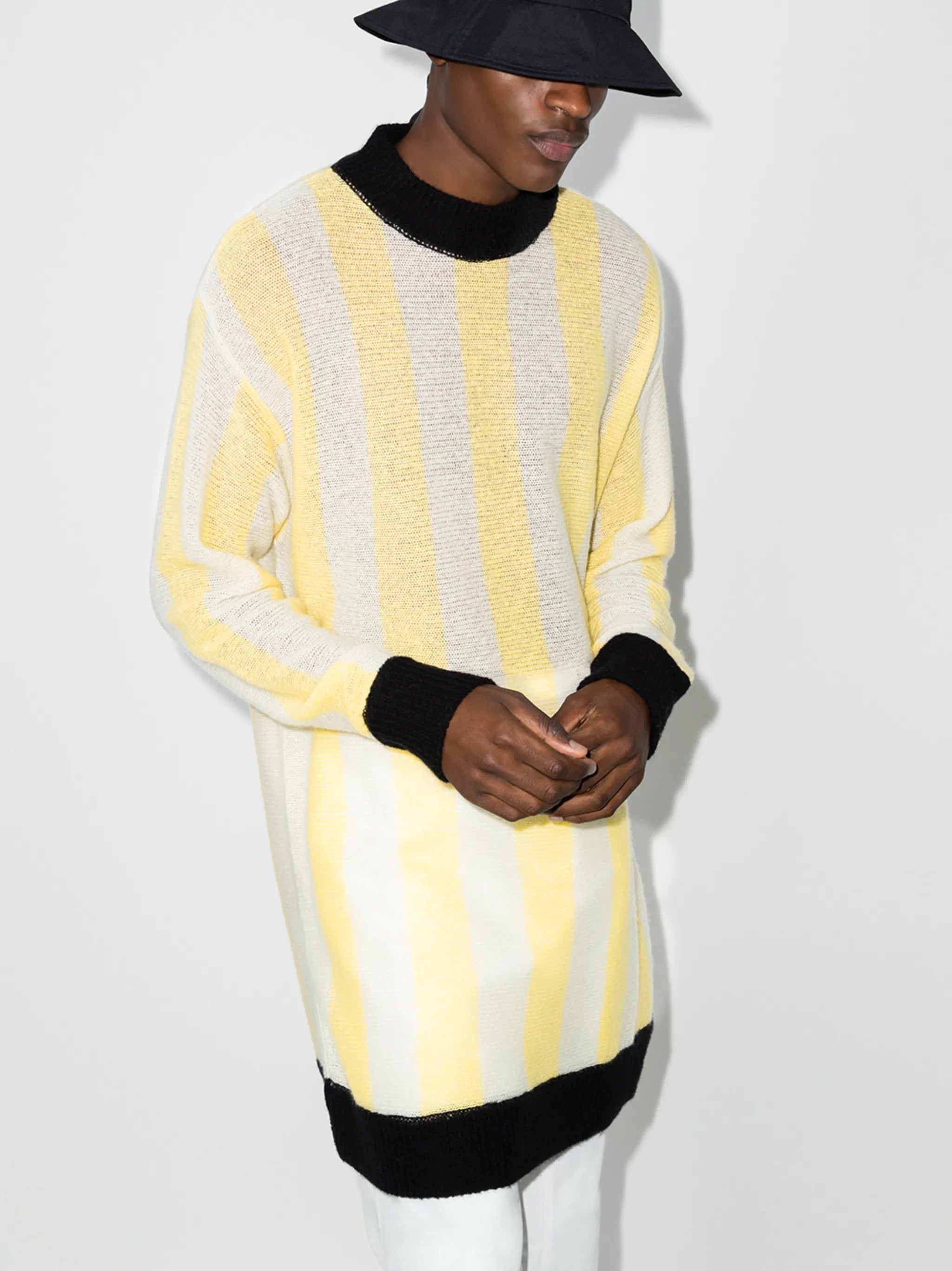 striped pattern knitted jumper