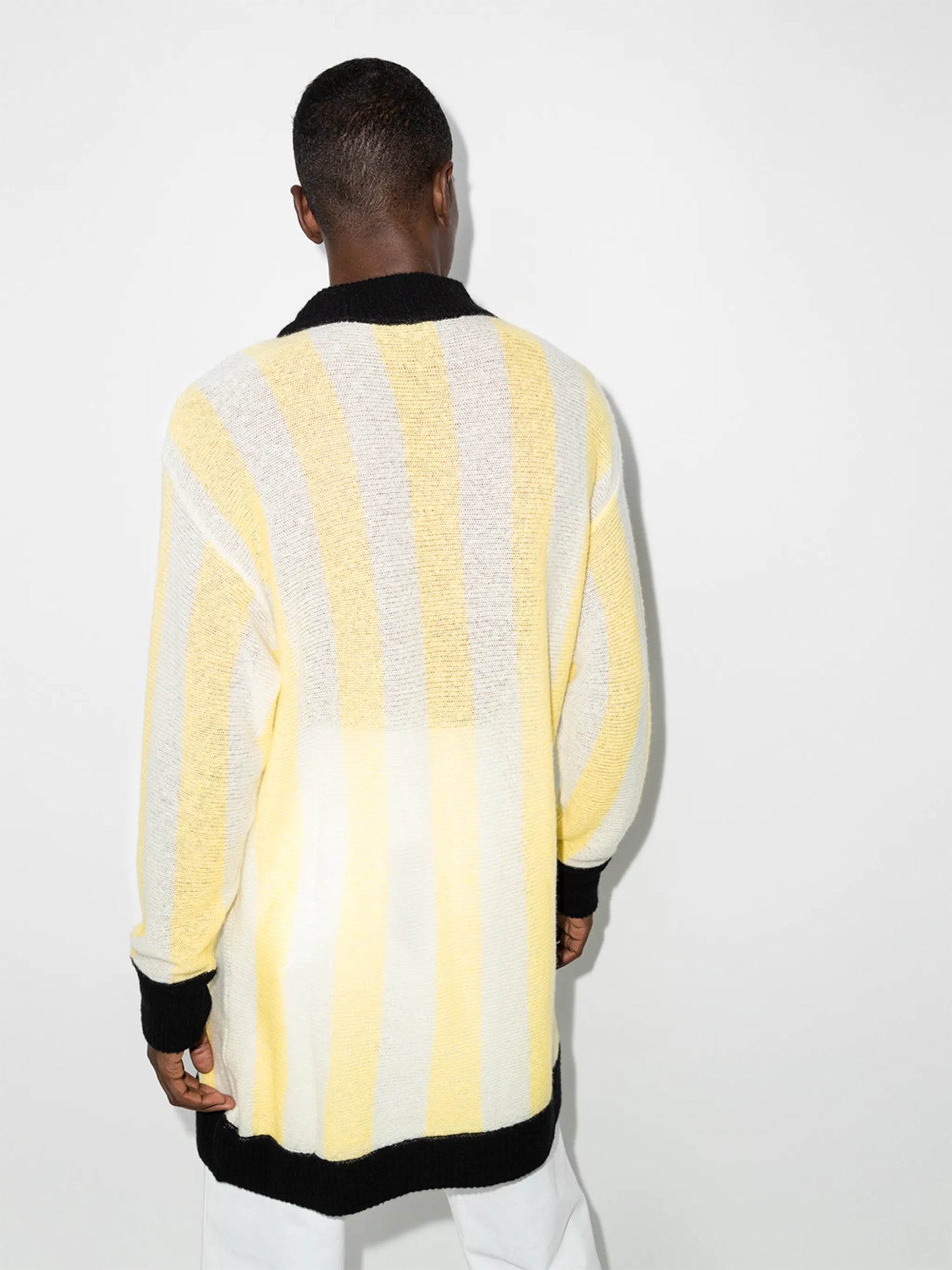 striped pattern knitted jumper