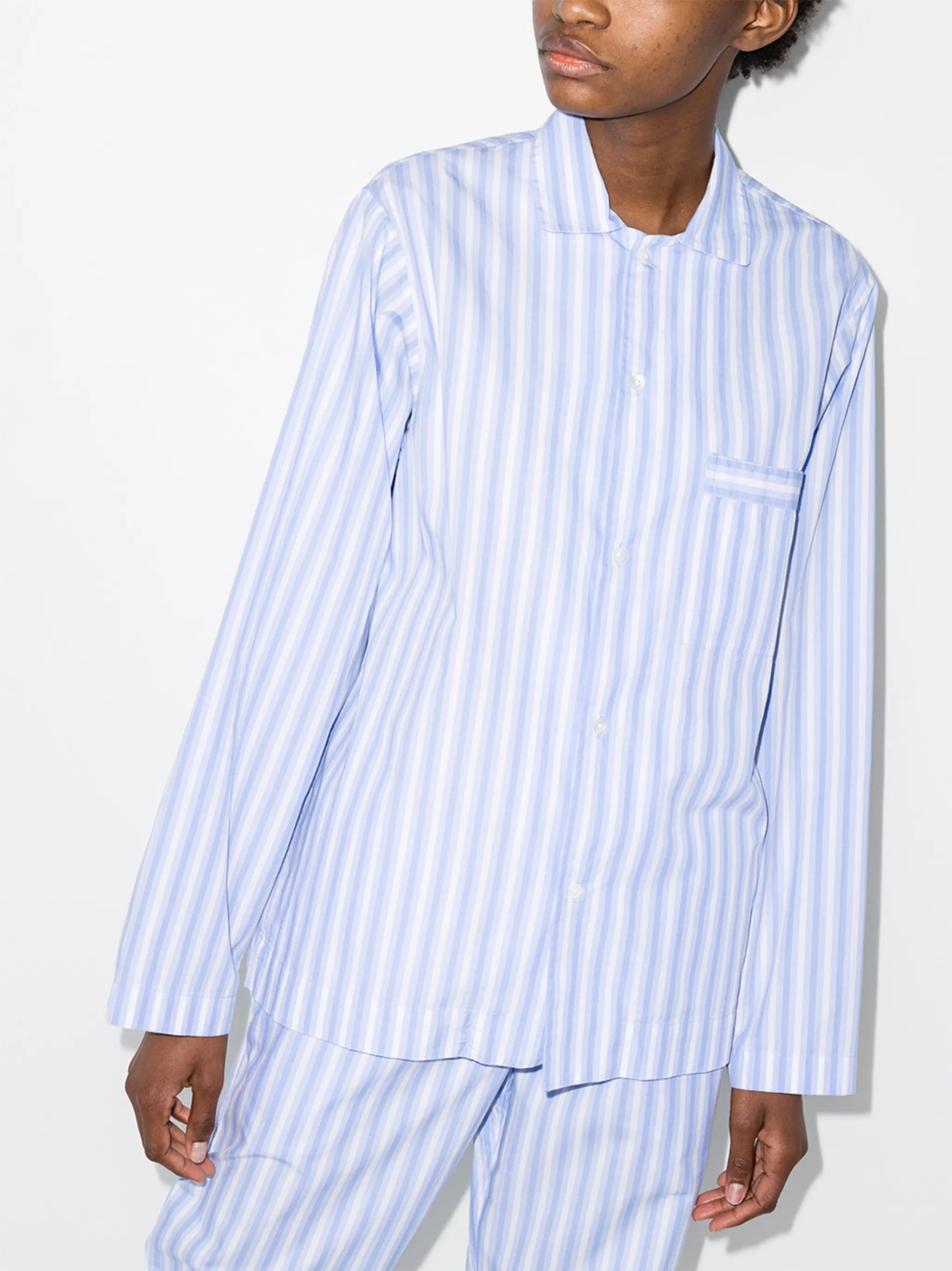 striped organic cotton pajama shirt