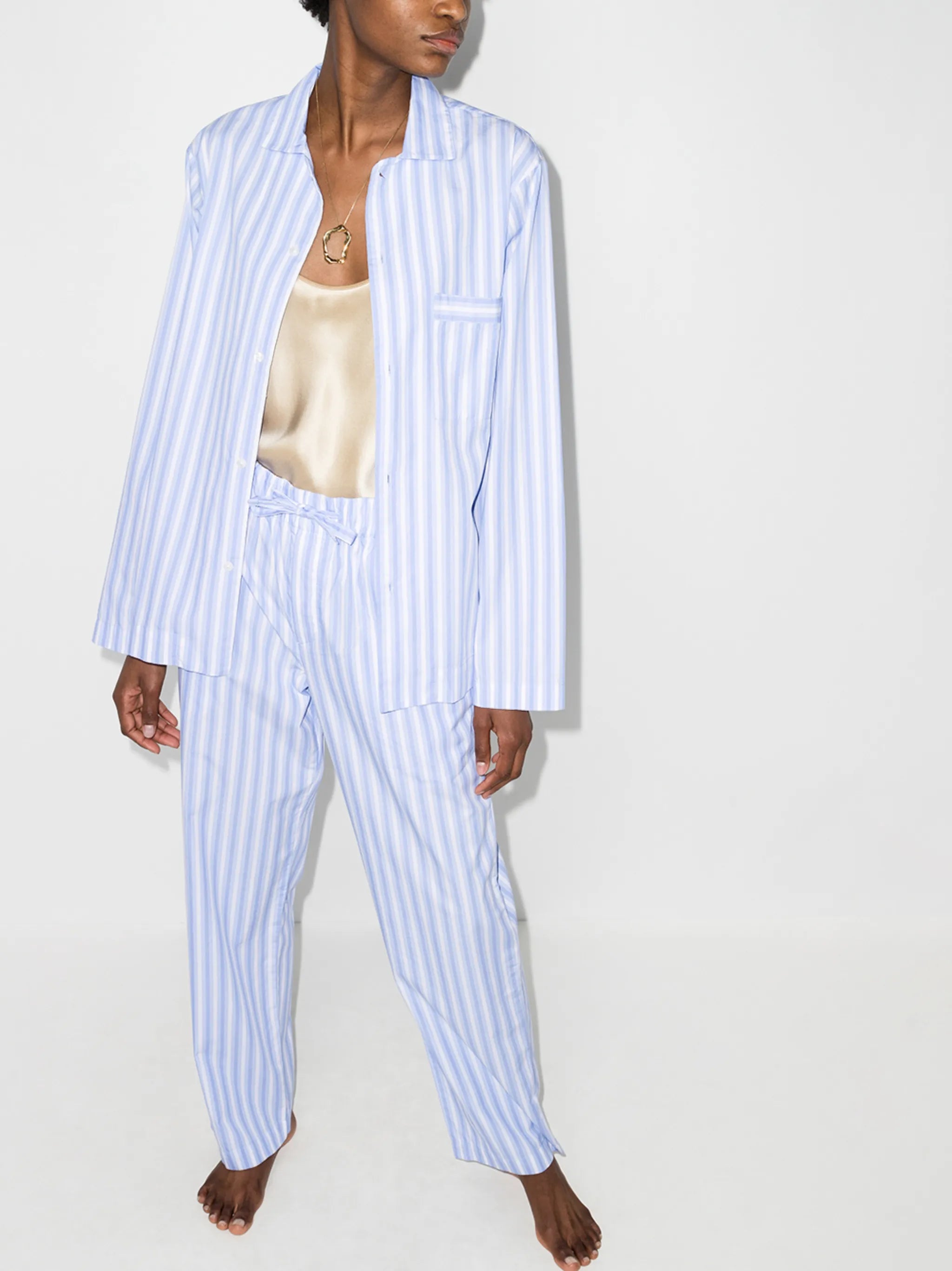 striped organic cotton pajama shirt