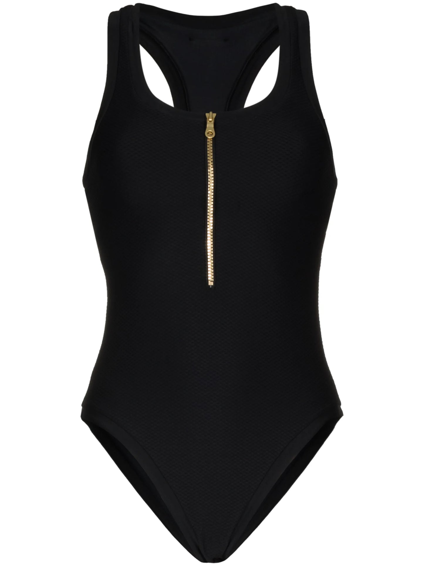 Core zip-fastening swimsuit