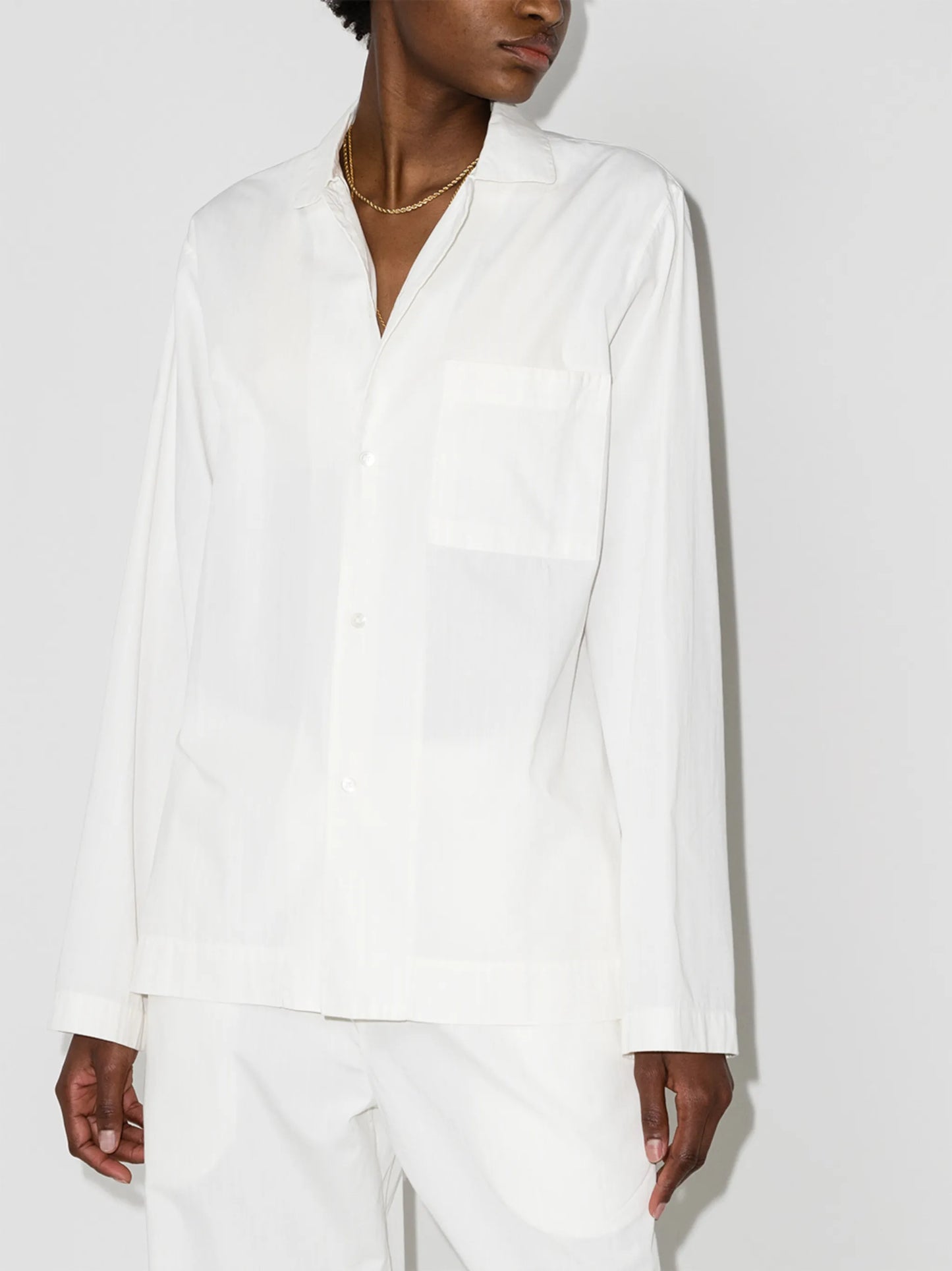 long-sleeve organic cotton pyjama shirt