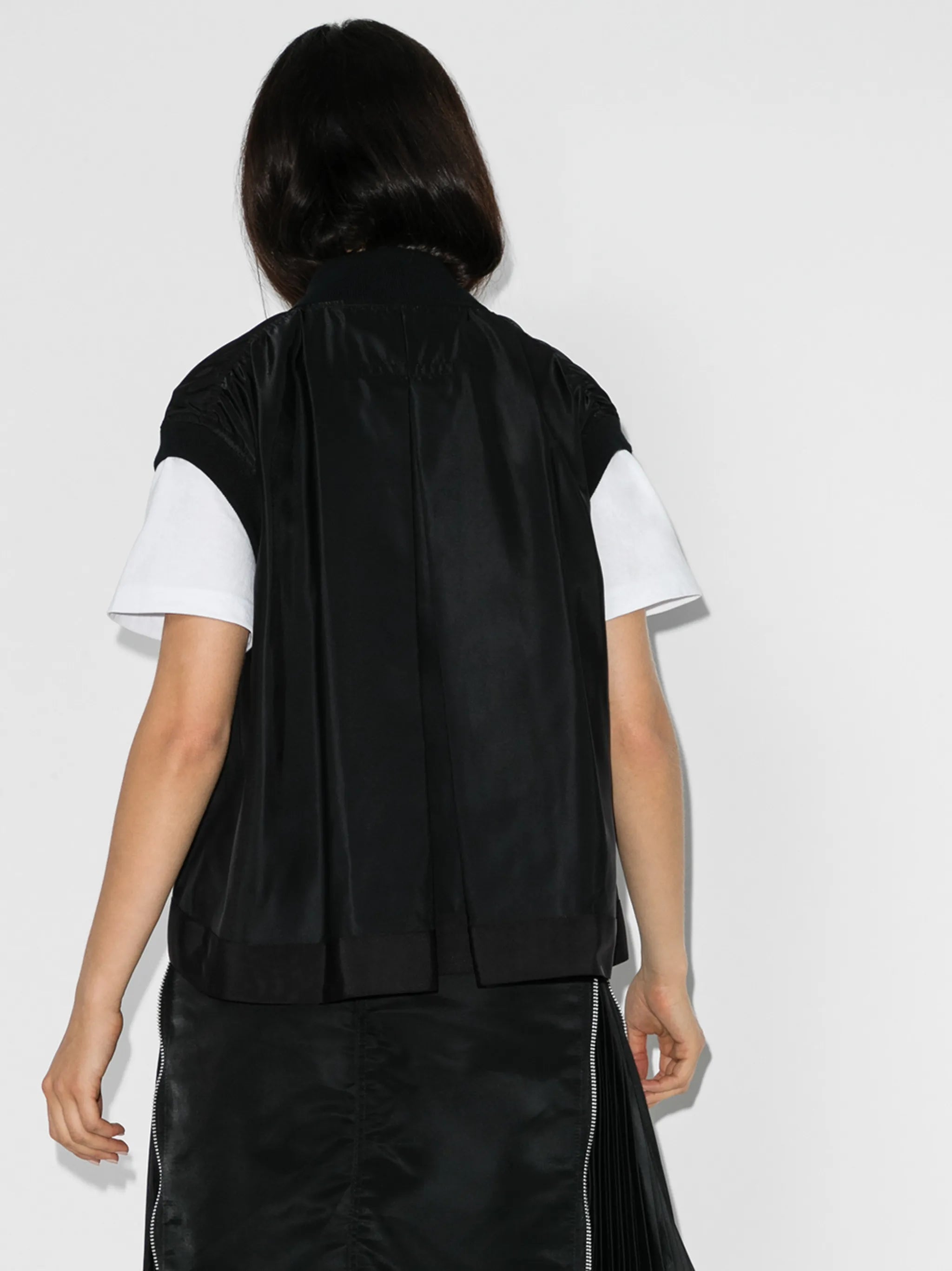short-sleeve shell bomber jacket