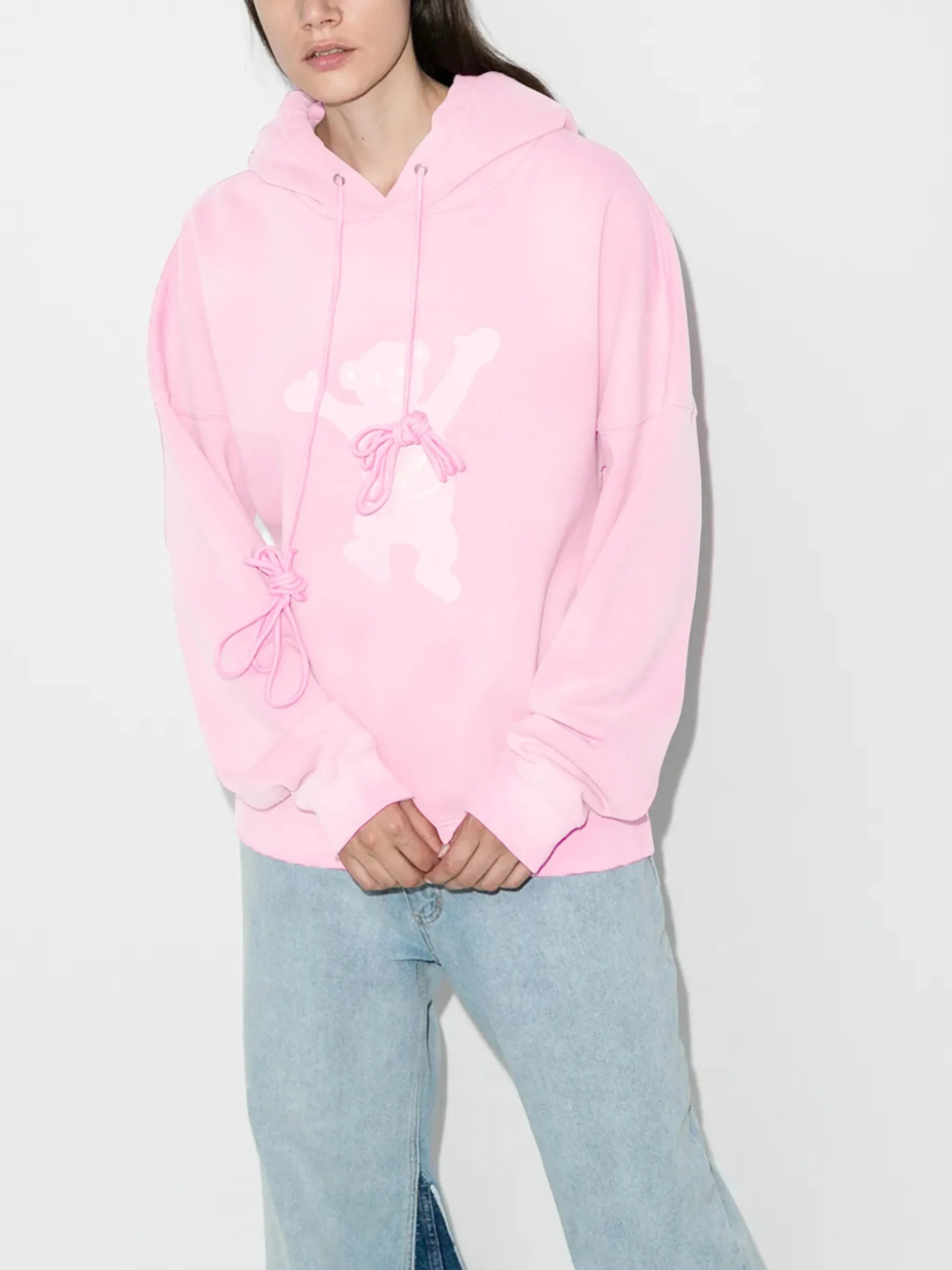 teddy-print relaxed-fit hoodie