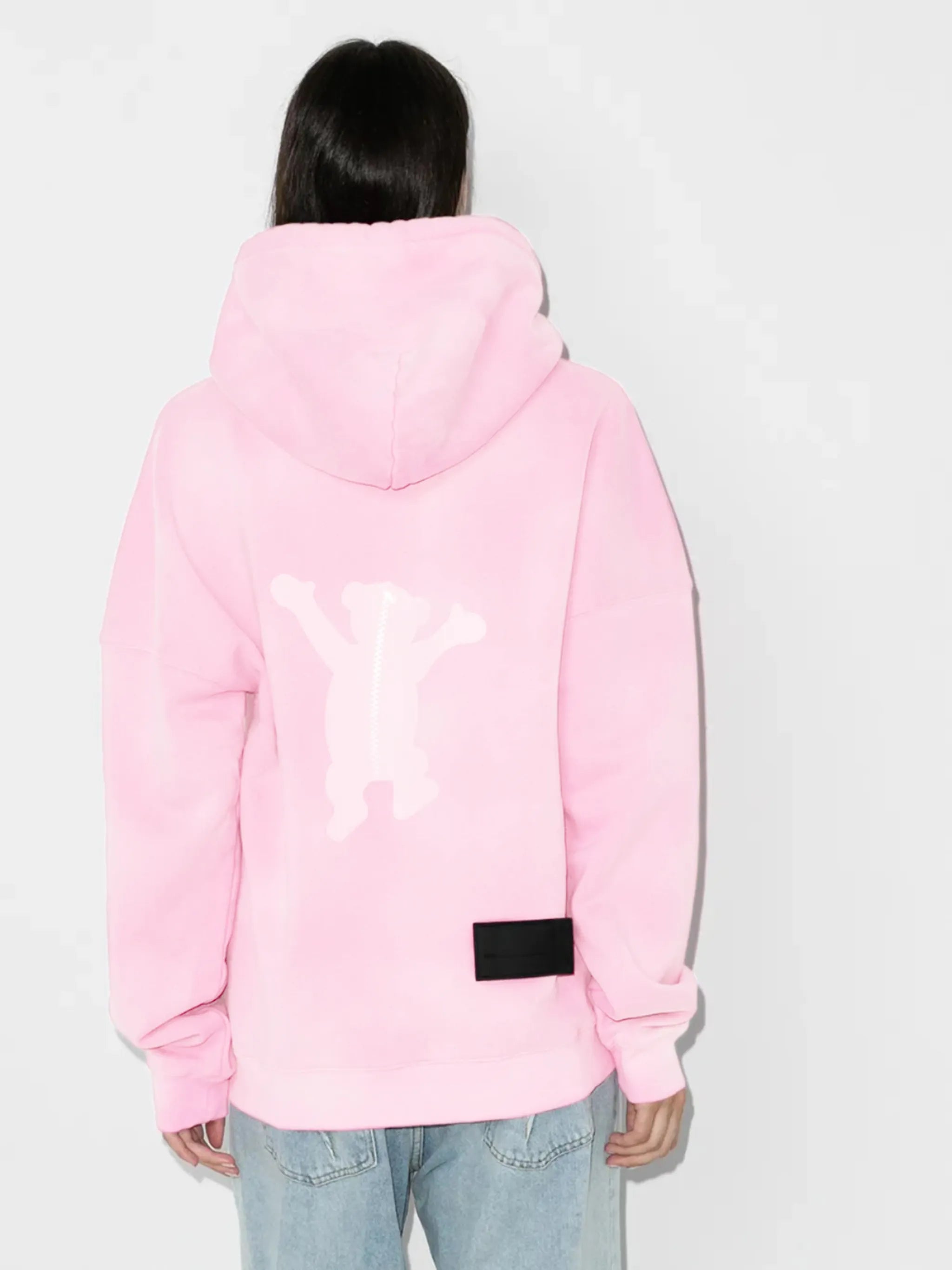 teddy-print relaxed-fit hoodie