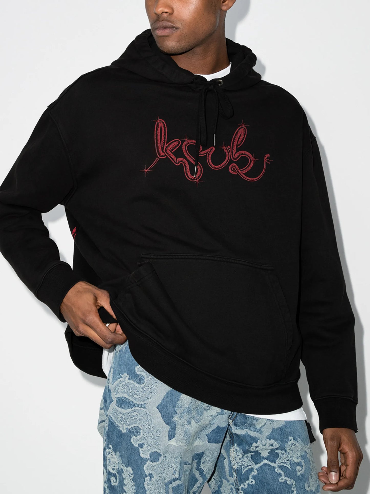 logo print cotton hoodie