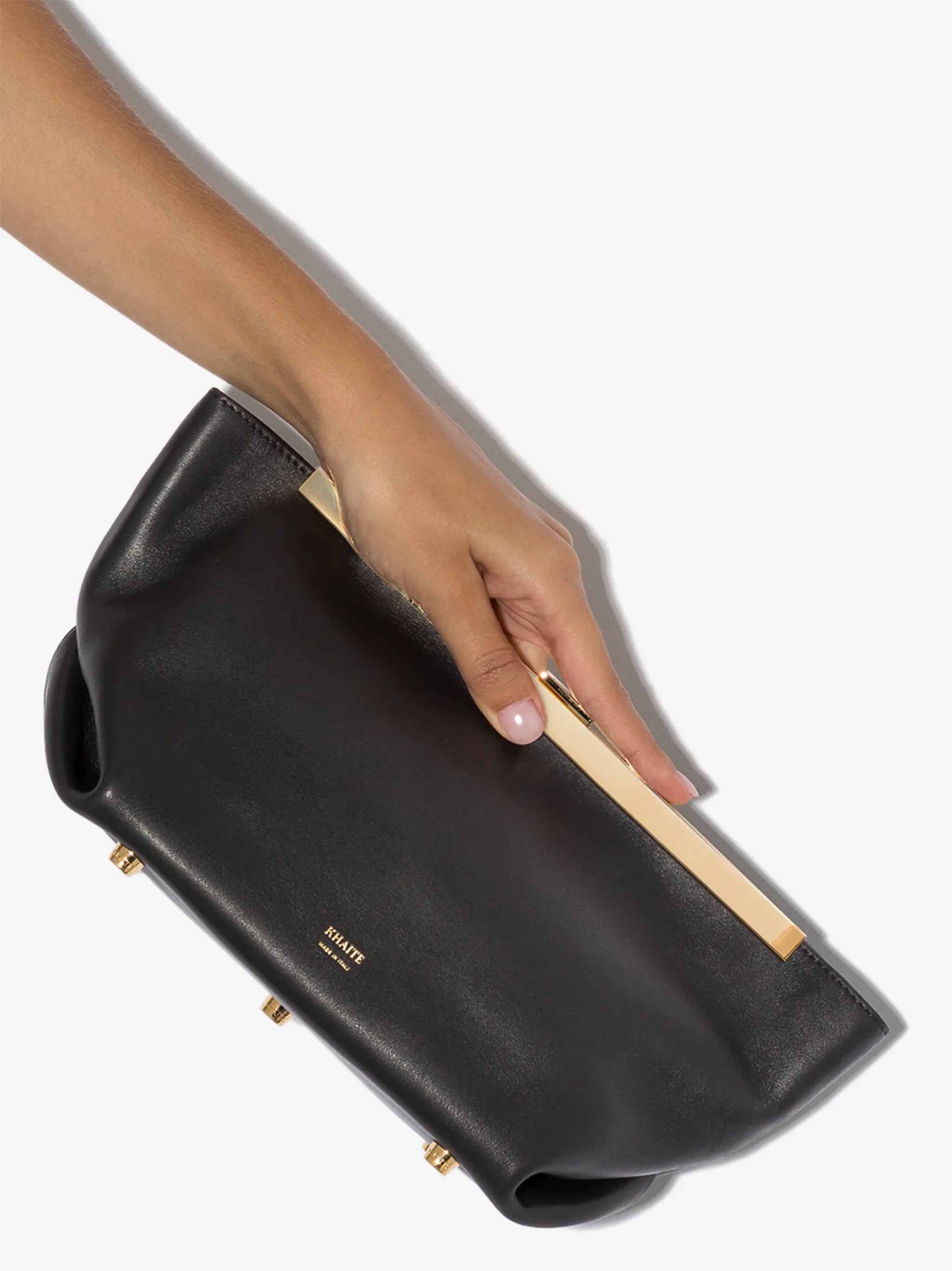 The Envelope Pleat leather clutch