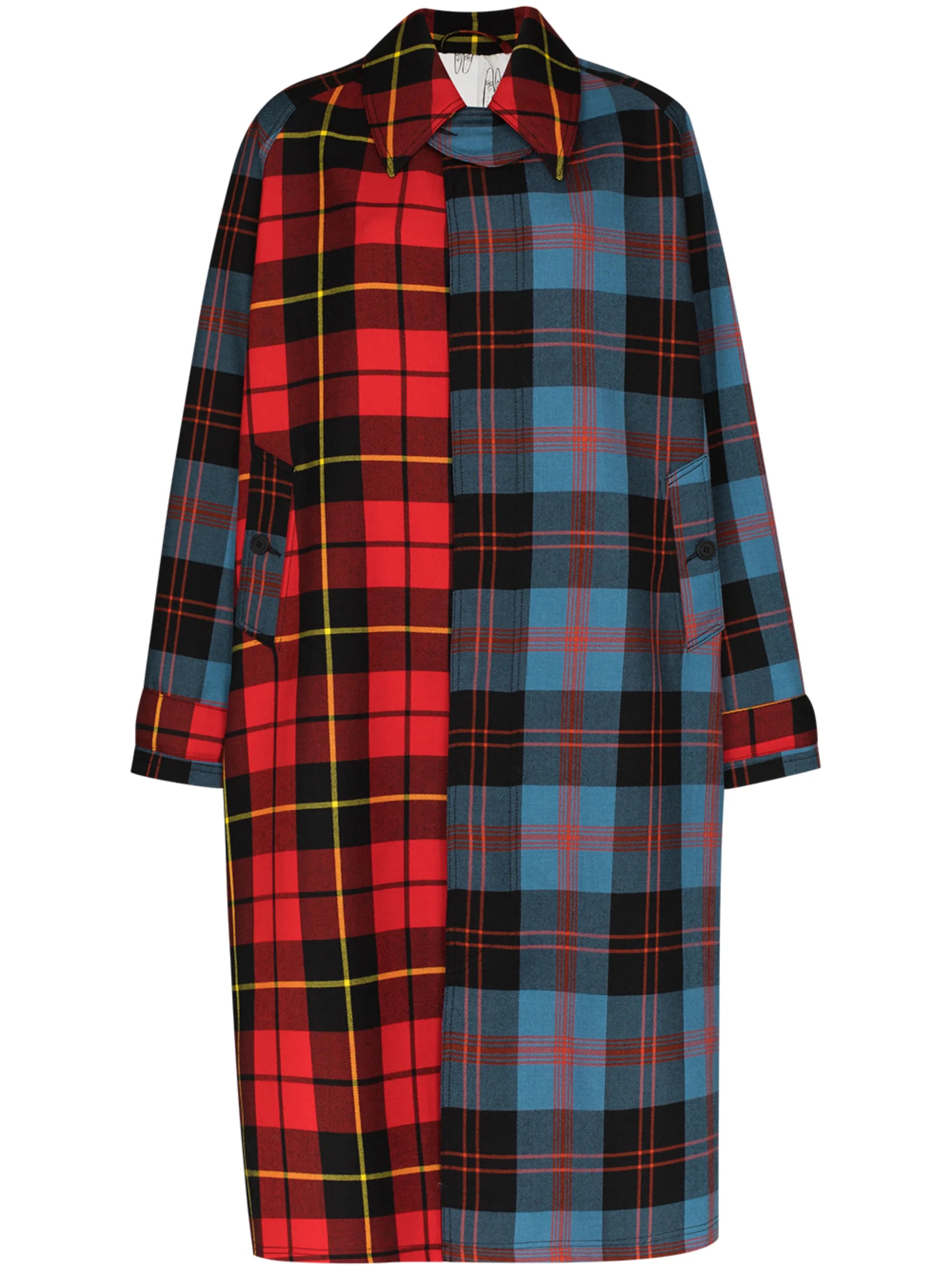 x Browns 50 tartan-check oversized coat