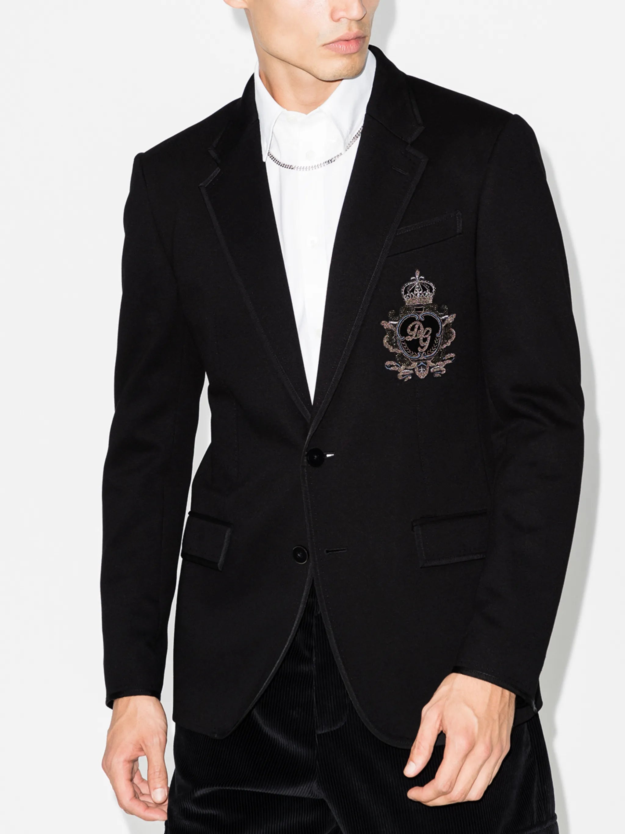 logo patch jersey blazer