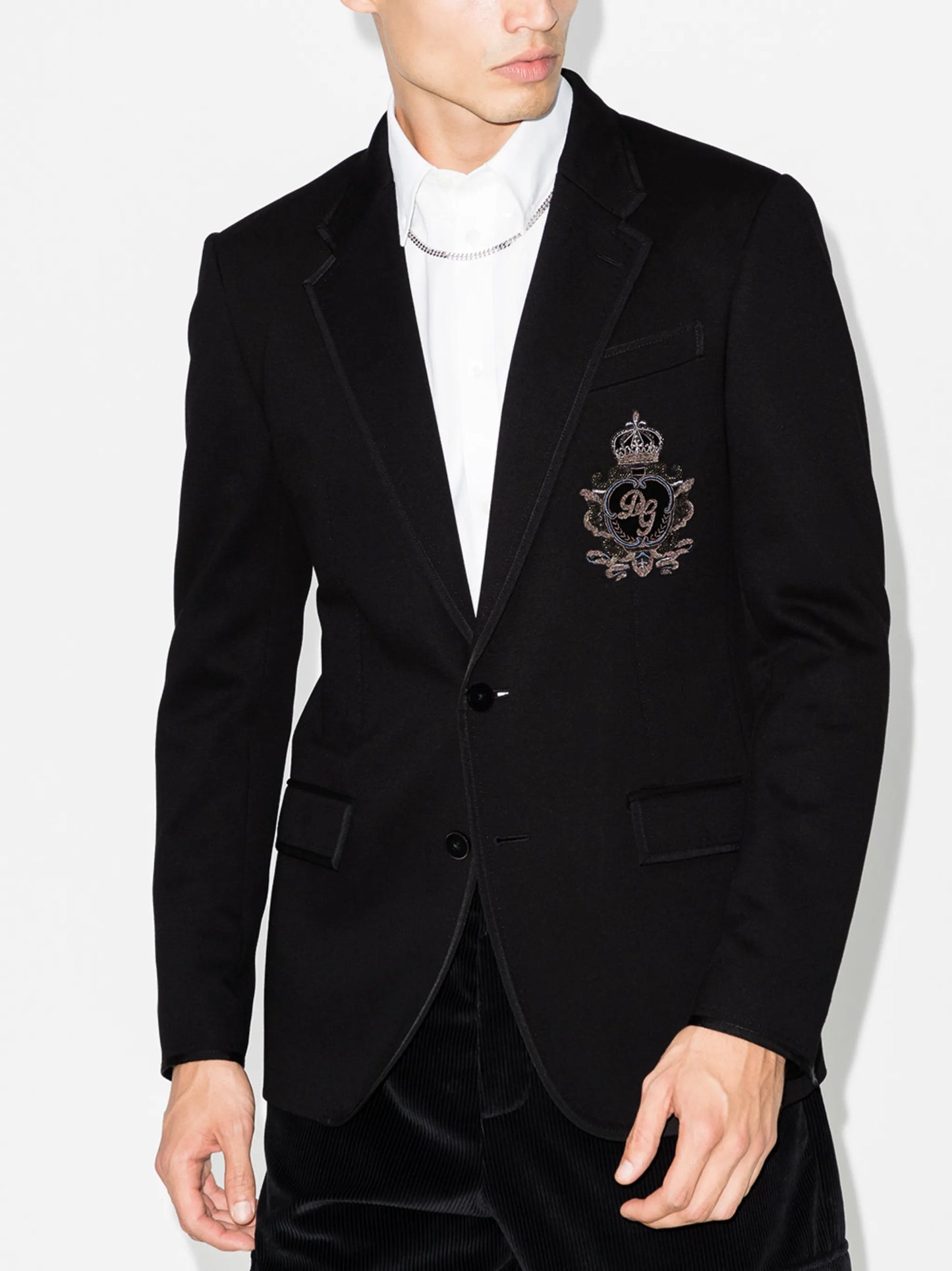 logo patch jersey blazer