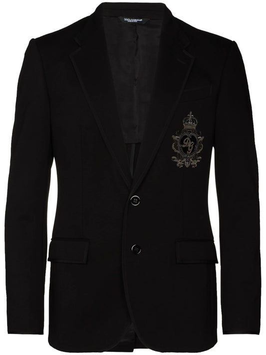 logo patch jersey blazer