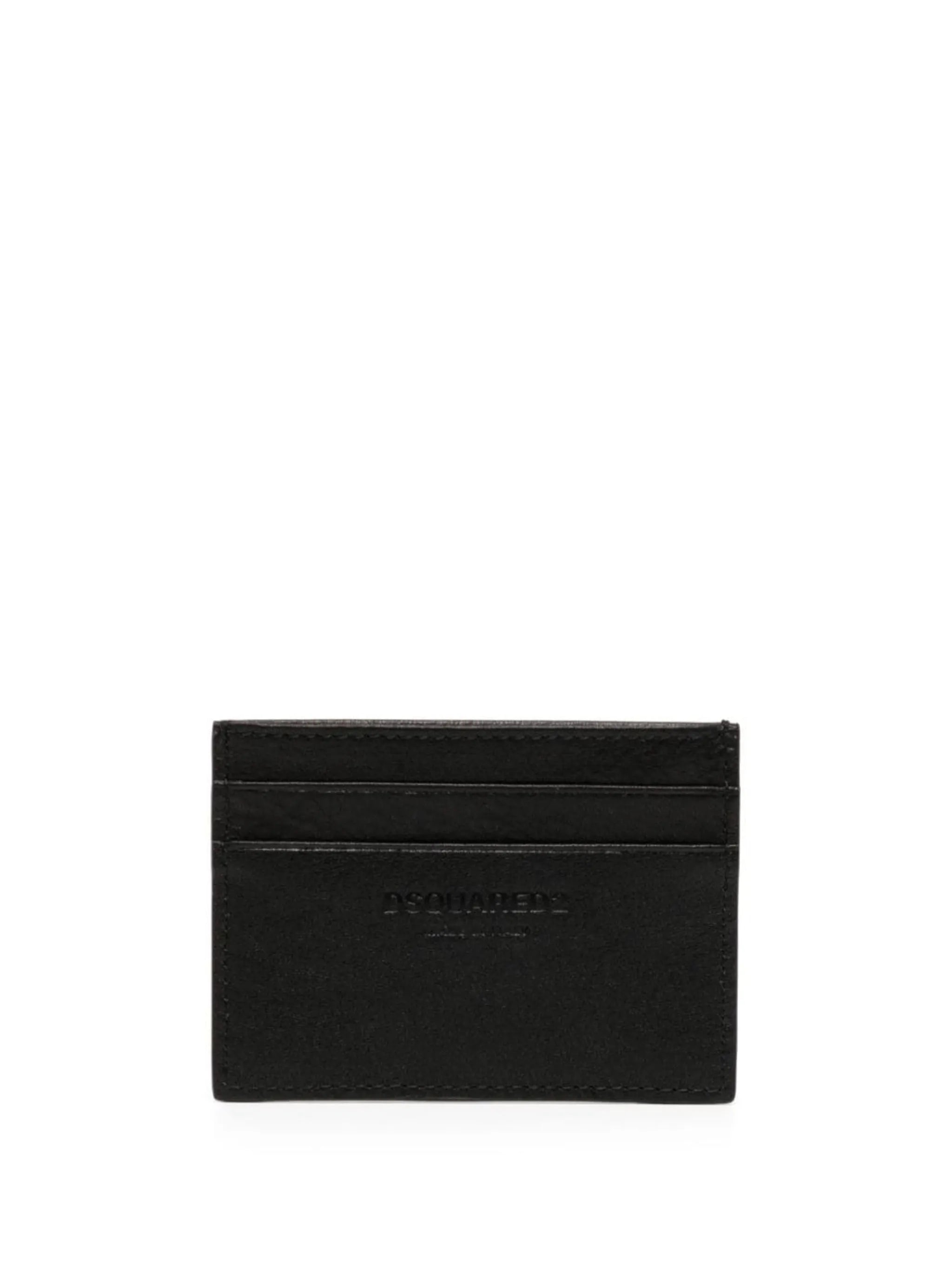 Icon logo-print leather card holder