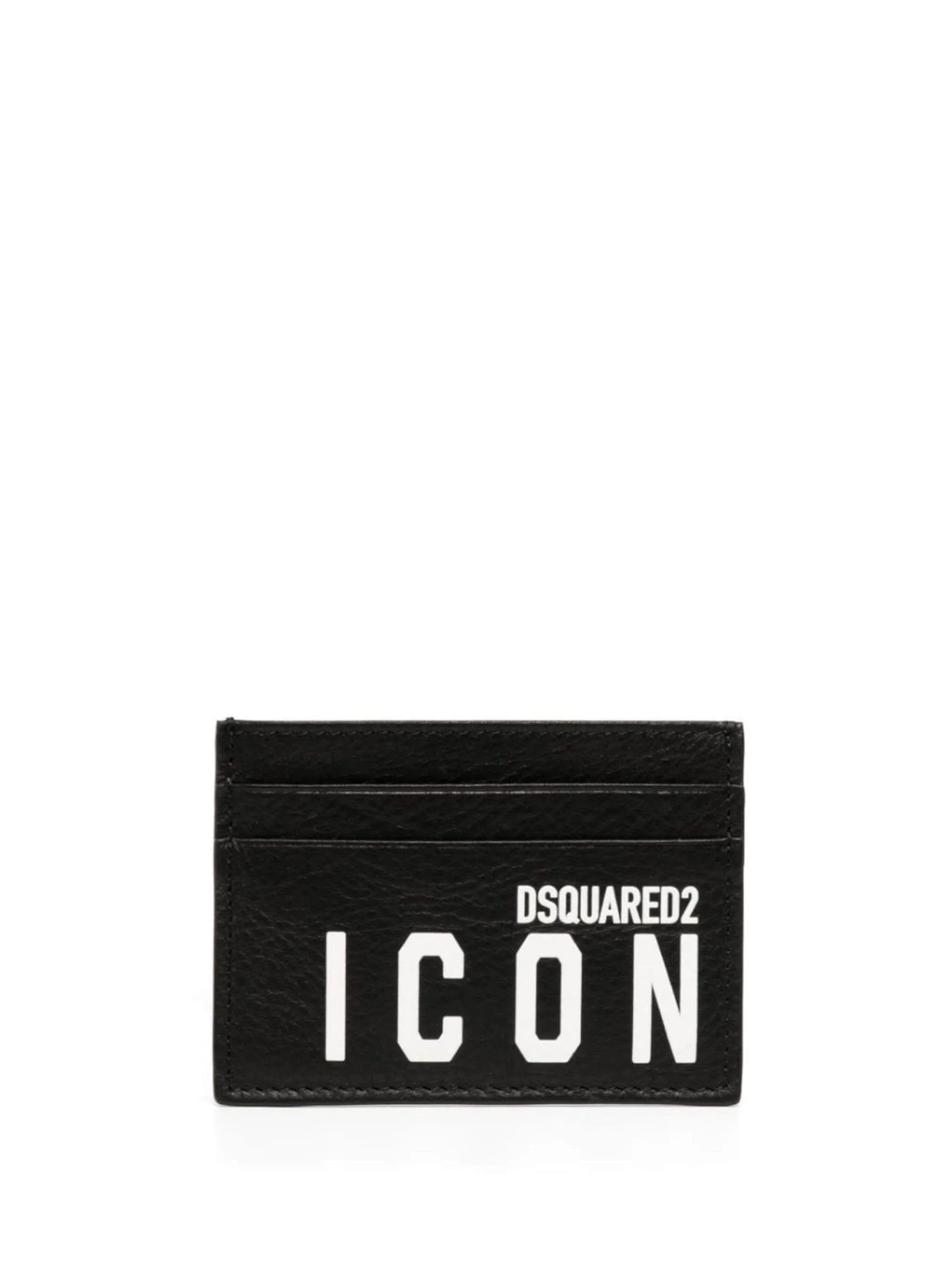 Icon logo-print leather card holder