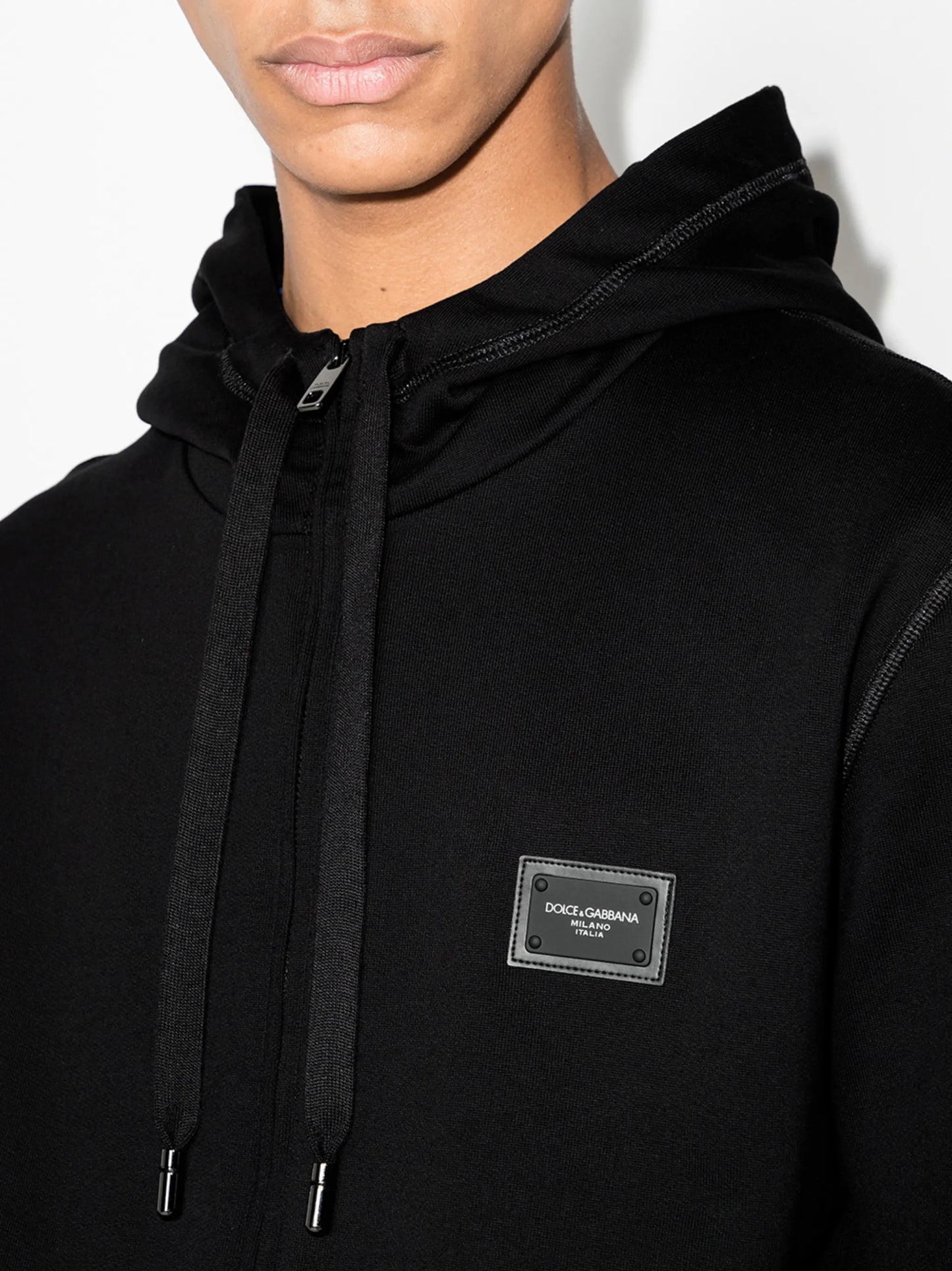 logo-tag zip-up hoodie