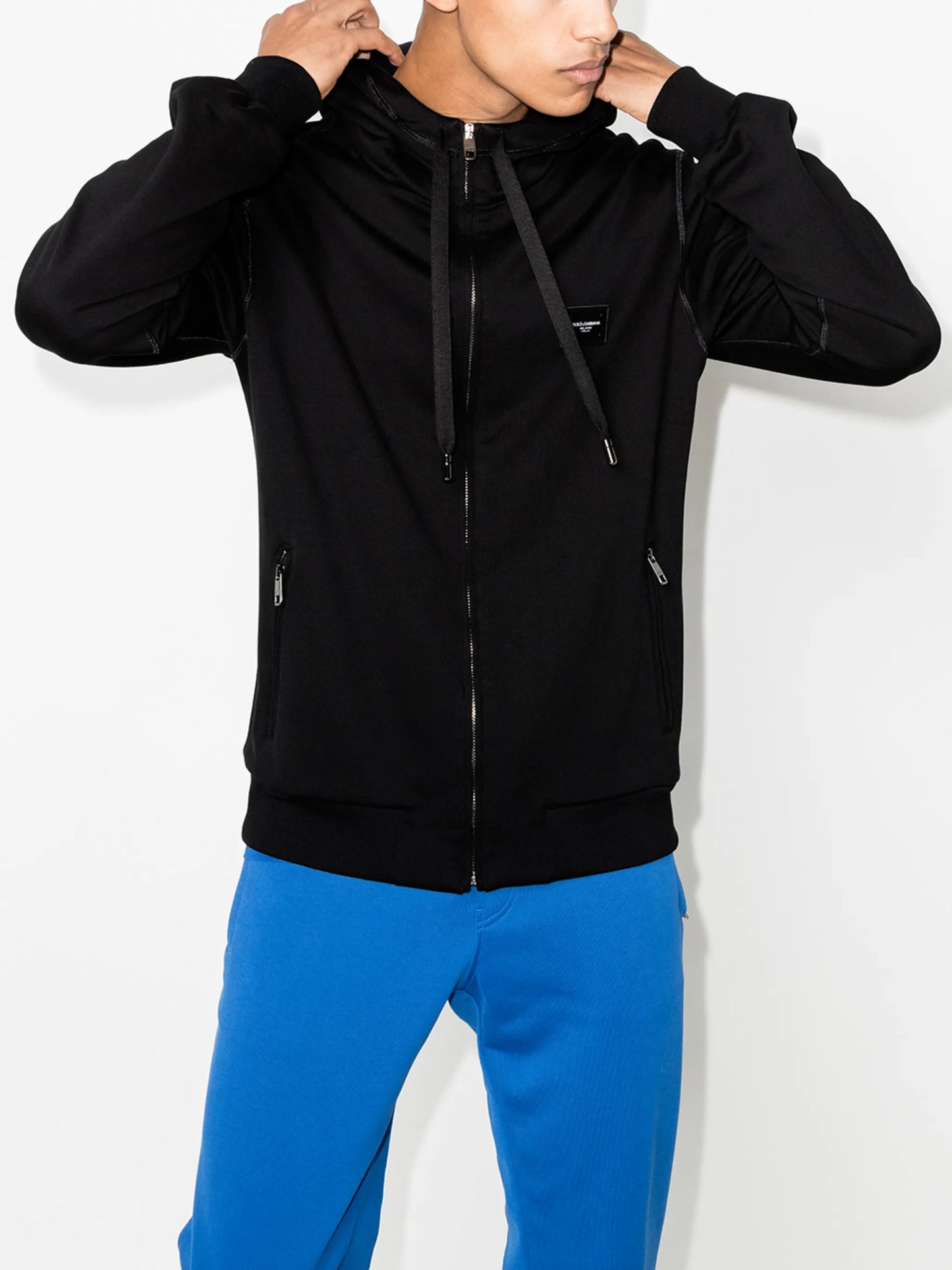 logo-tag zip-up hoodie