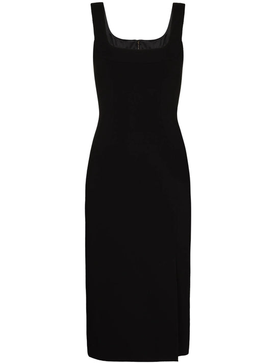 square-neck sleeveless midi dress