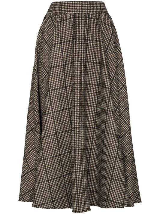 checked wool skirt