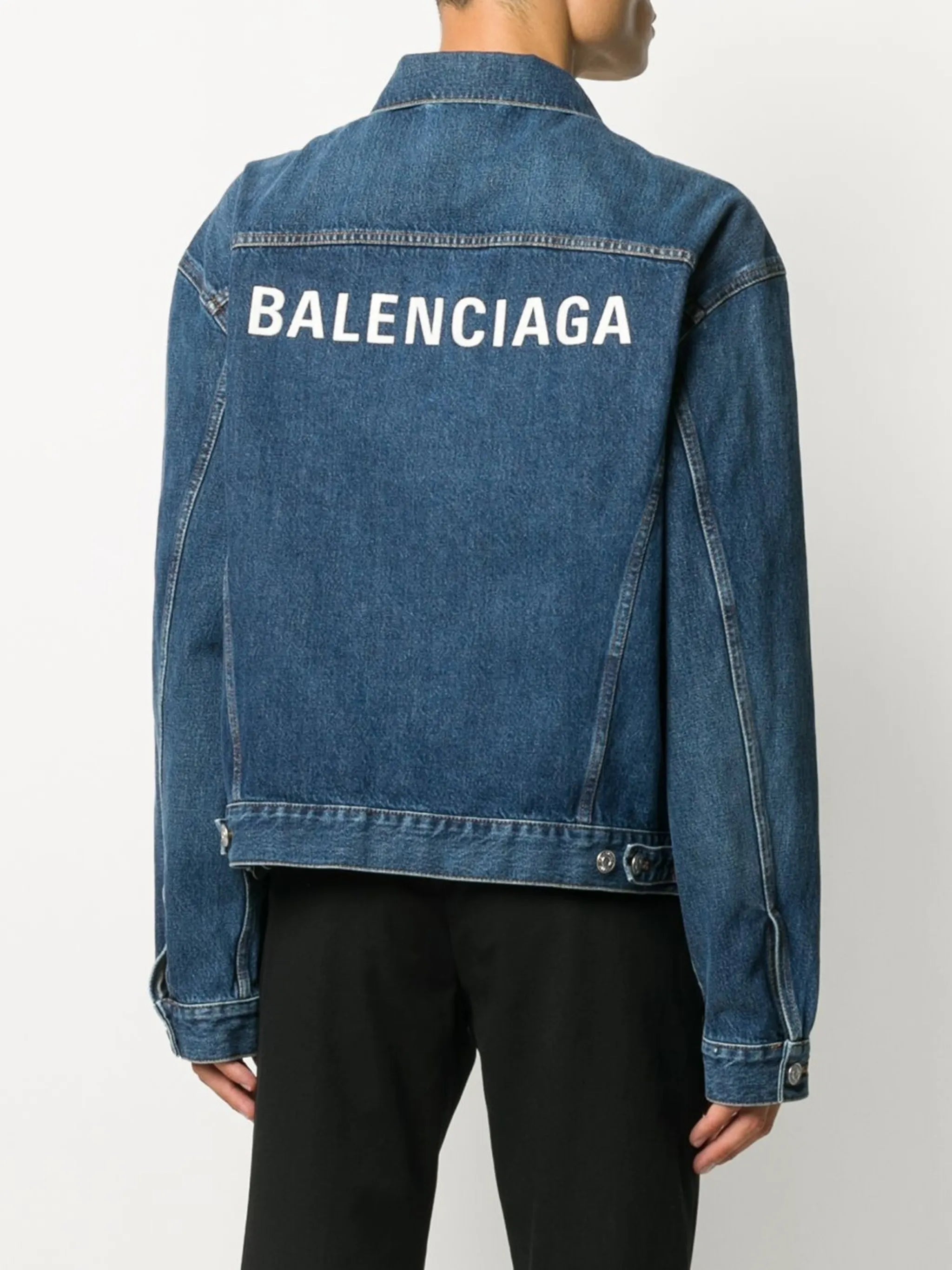 logo-embroidered denim jacket