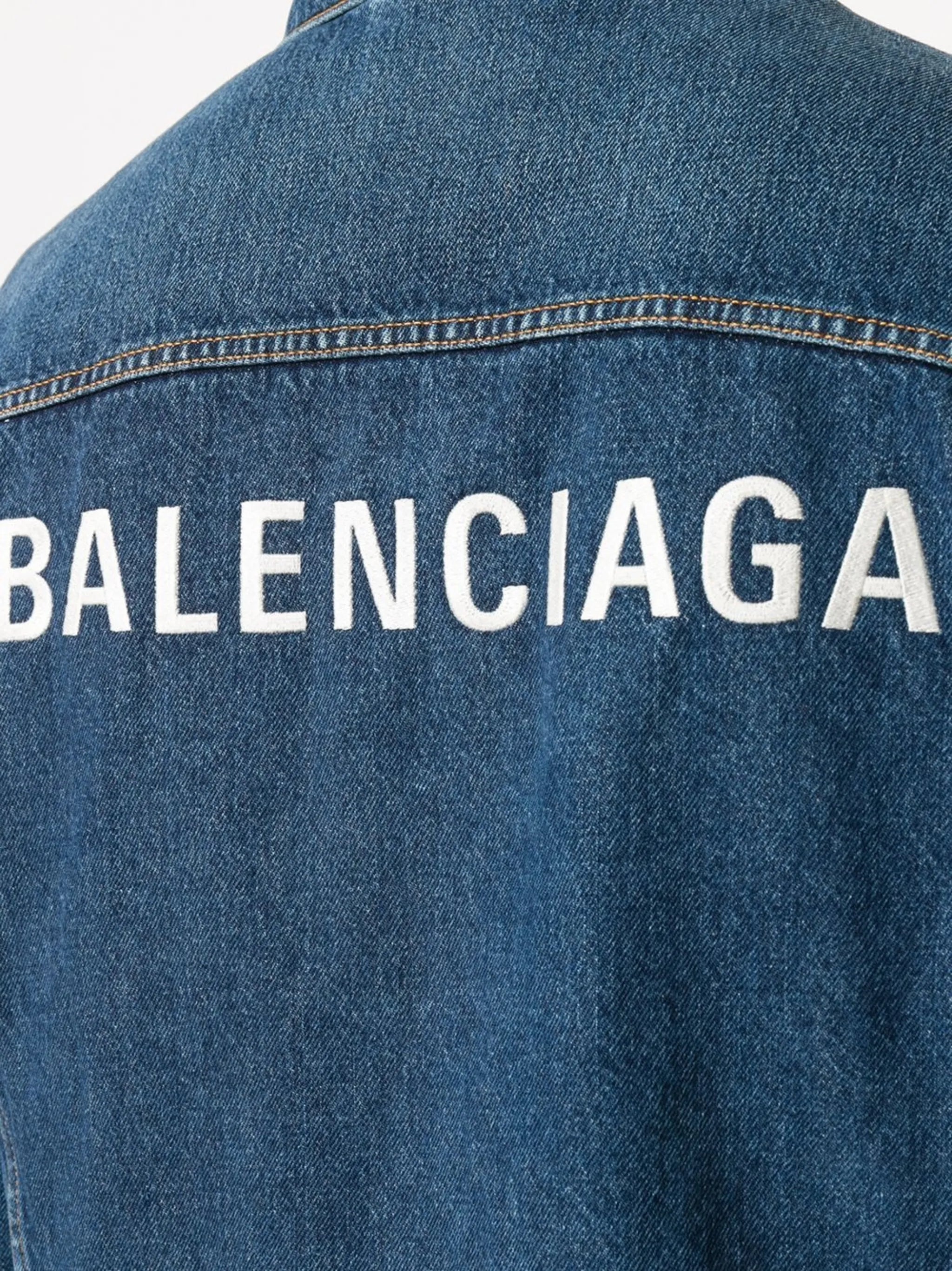 logo-embroidered denim jacket