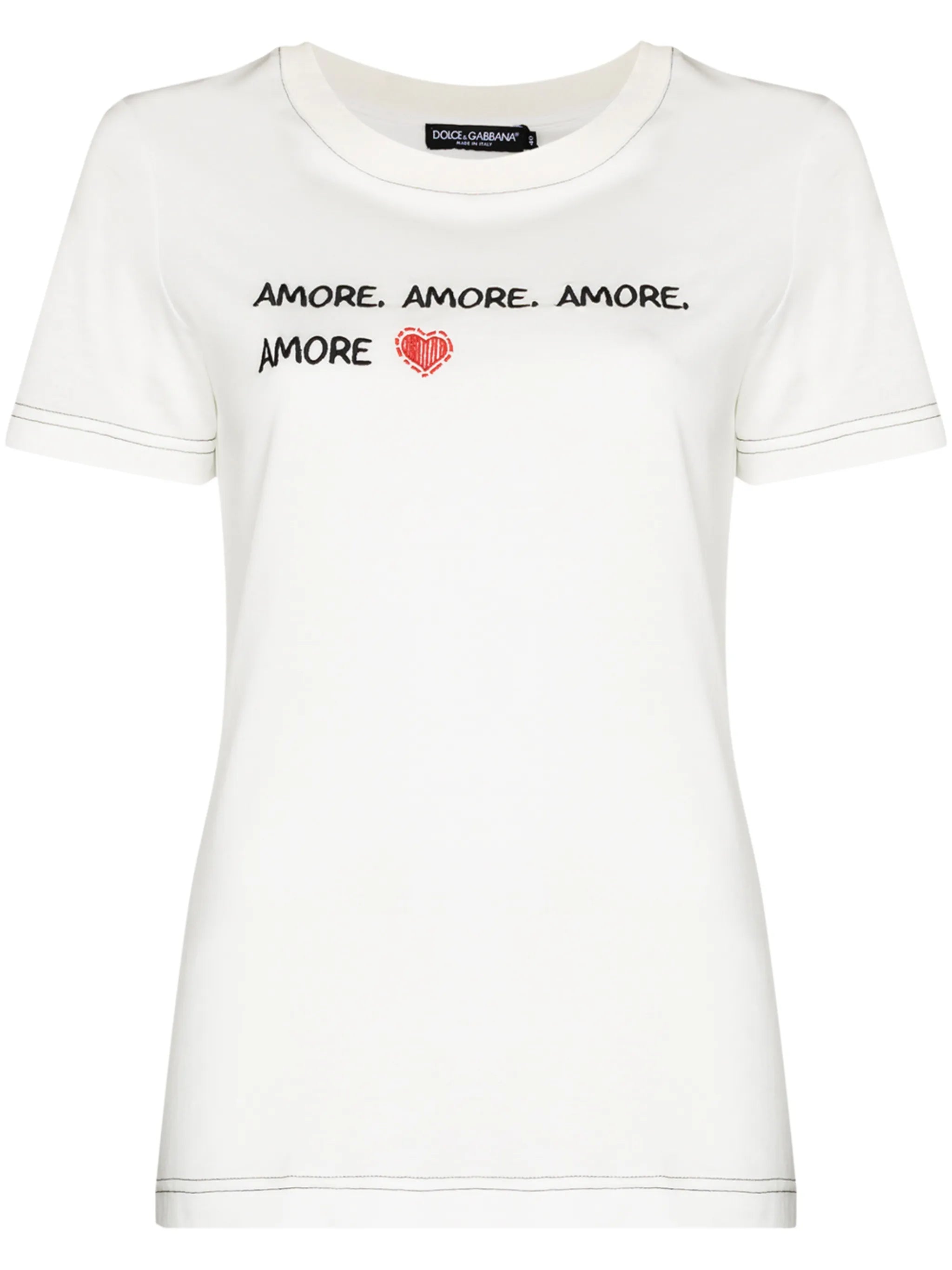 Amore-print crew-neck T-shirt