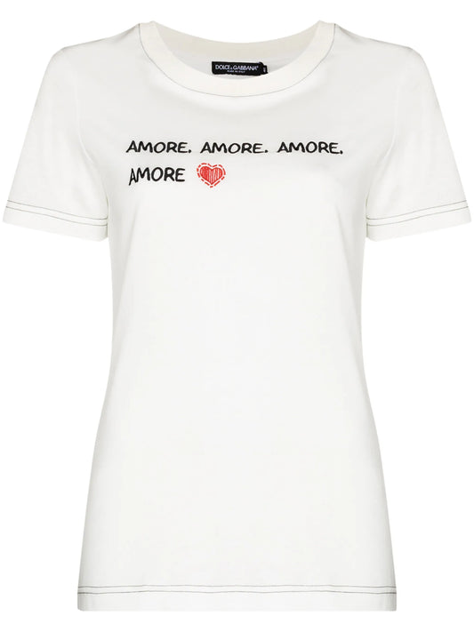 Amore-print crew-neck T-shirt