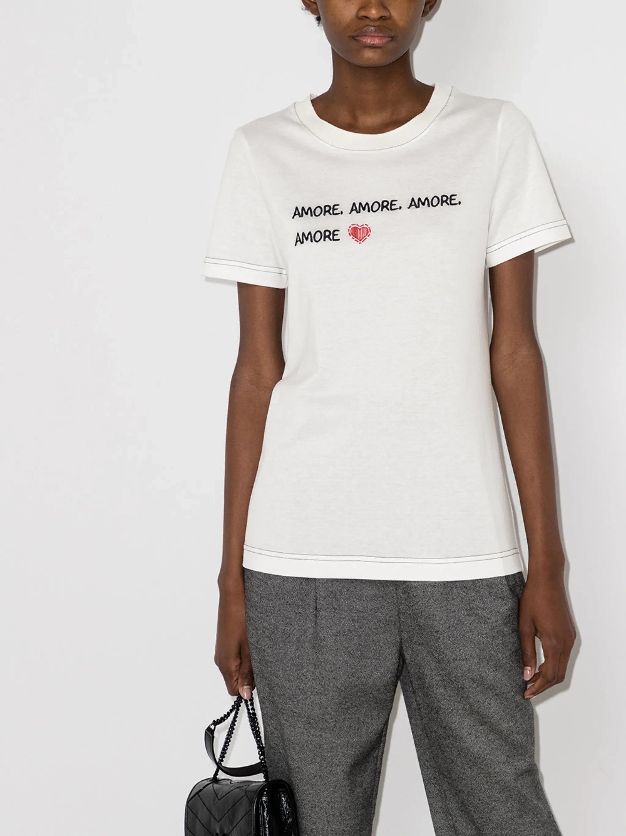 Amore-print crew-neck T-shirt