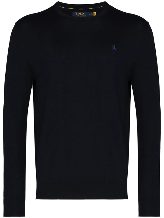 logo-embroidered crewneck jumper