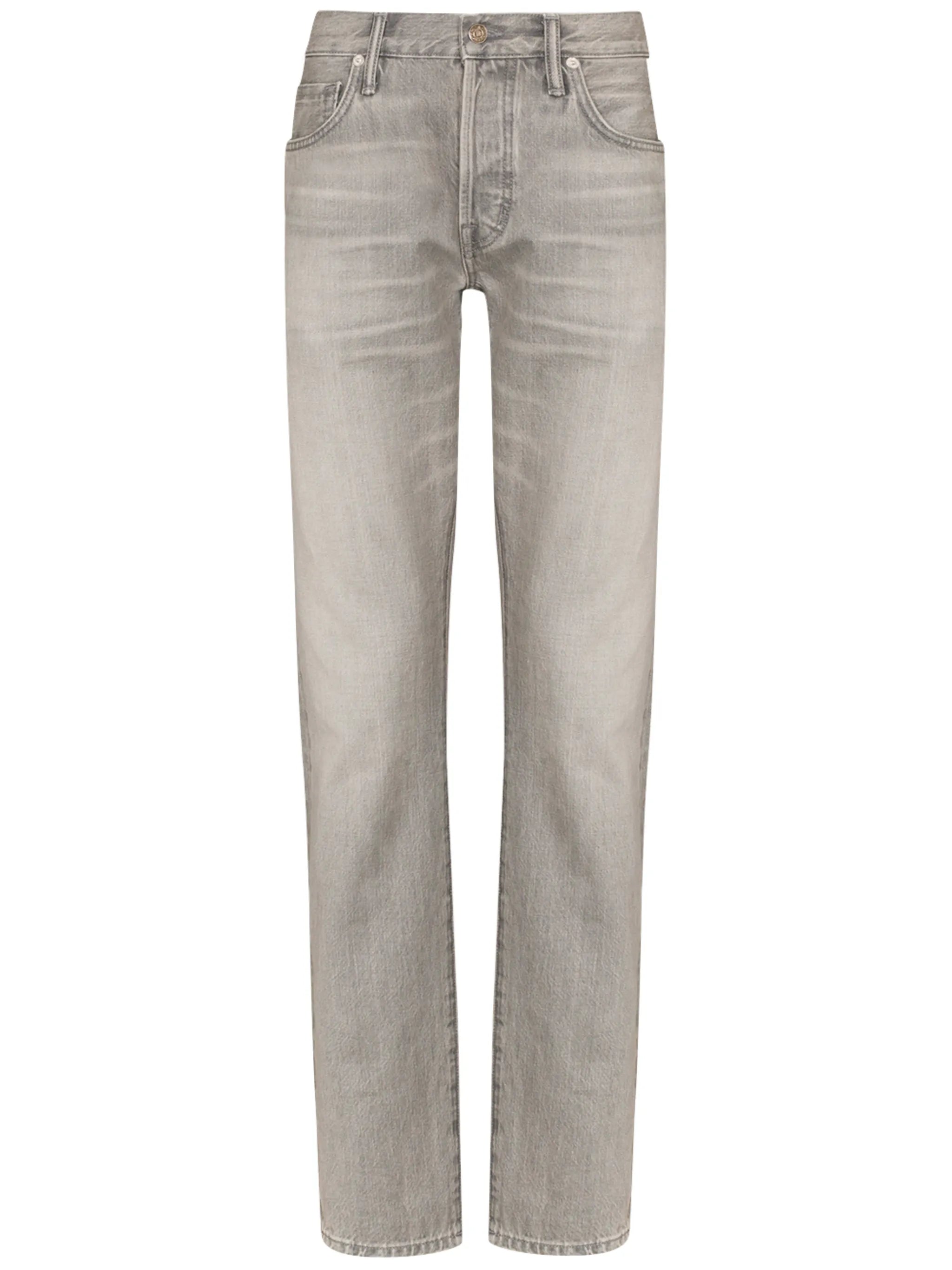 mid-rise stonewashed jeans