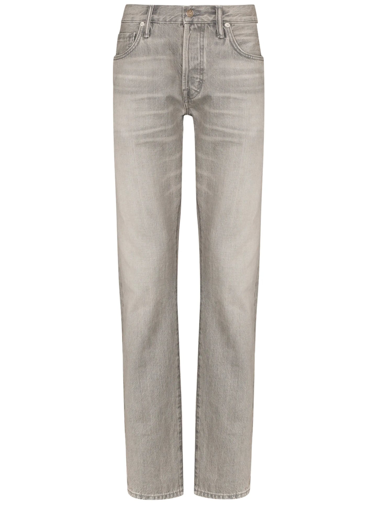 mid-rise stonewashed jeans