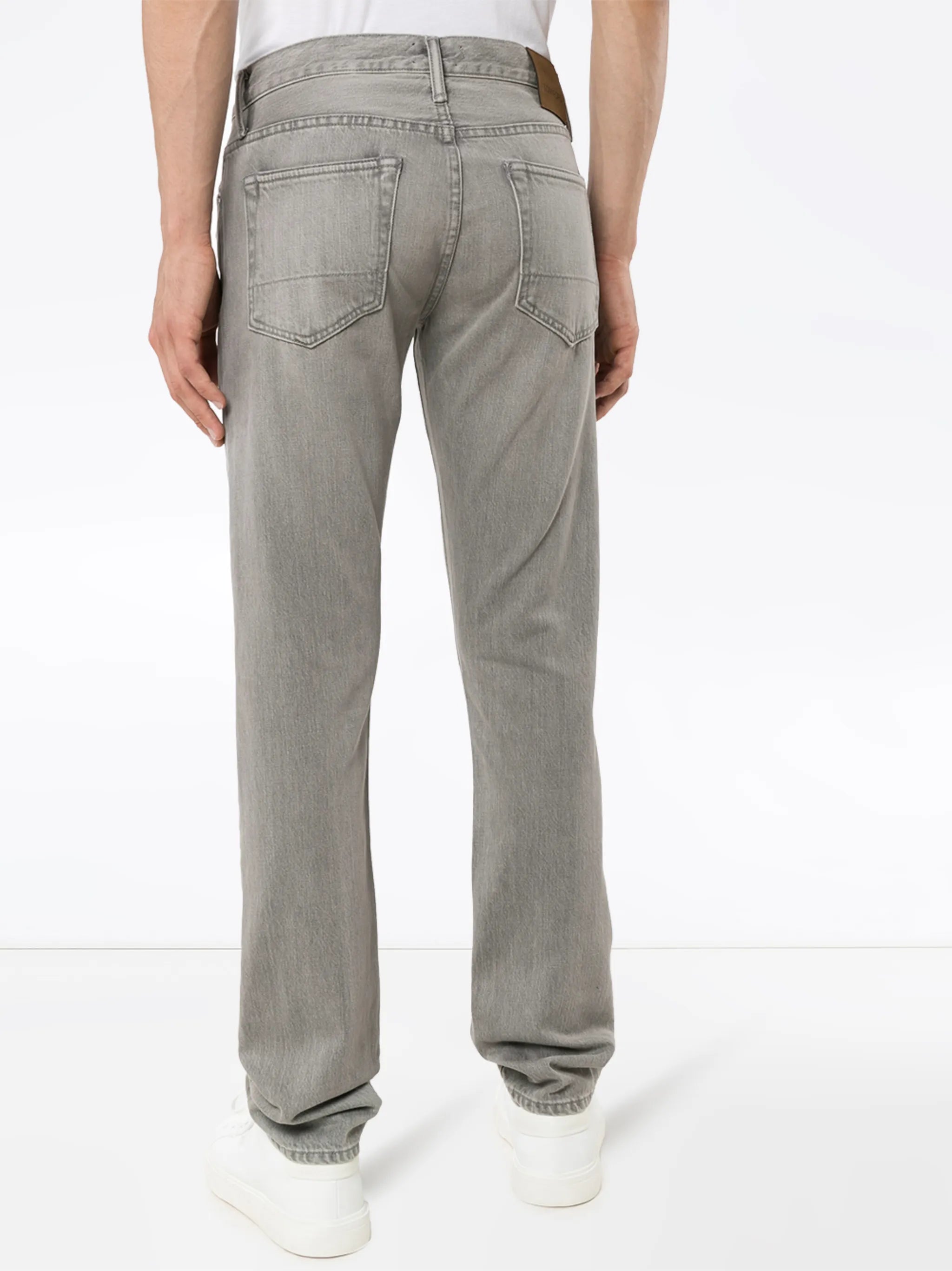 mid-rise stonewashed jeans