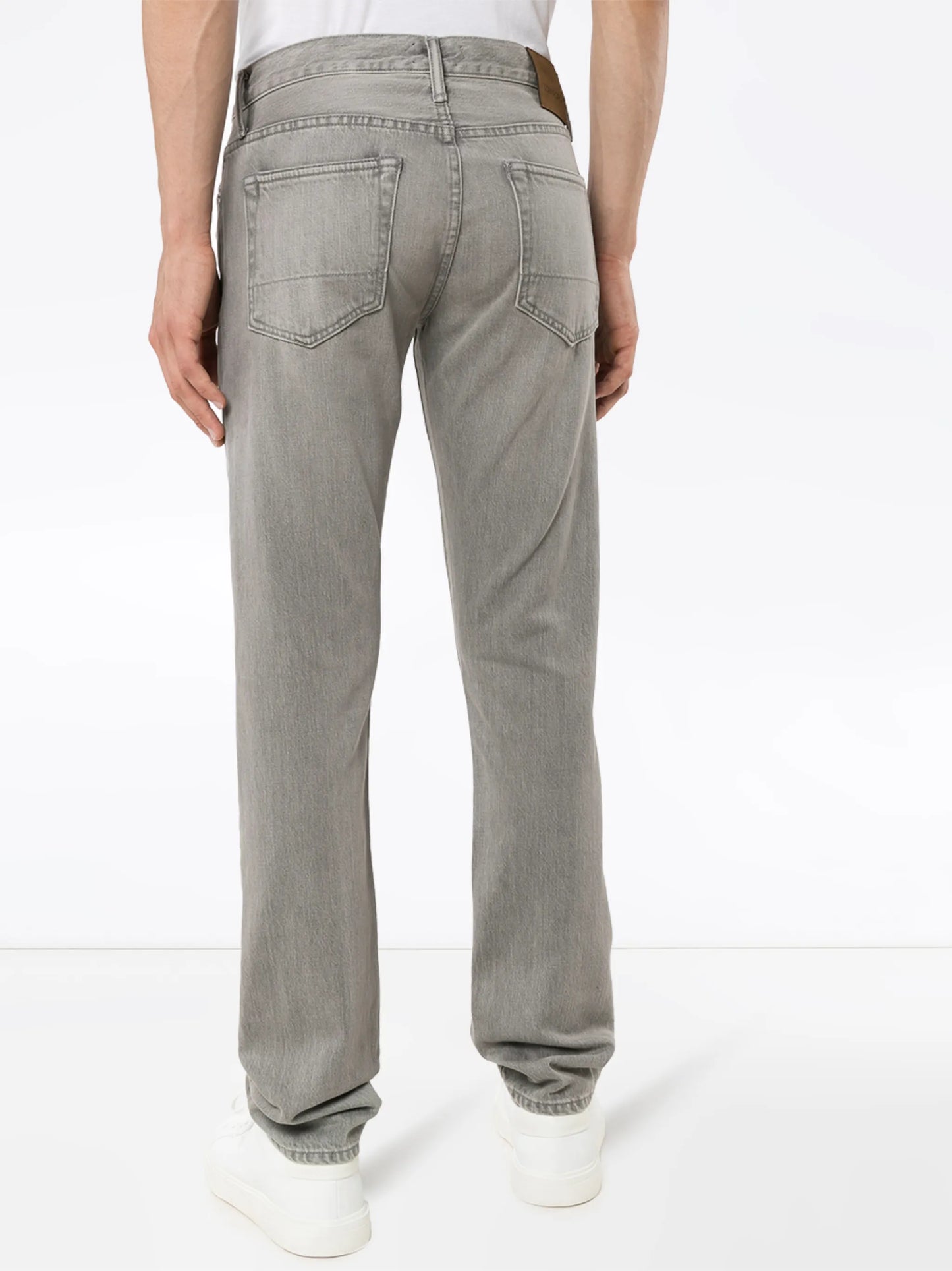 mid-rise stonewashed jeans