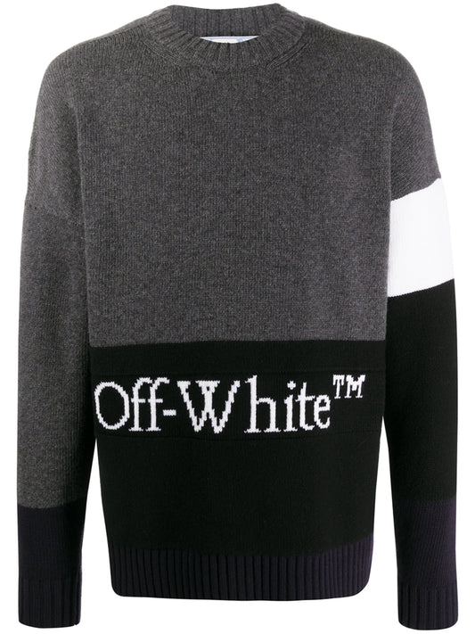 block-panel knitted jumper