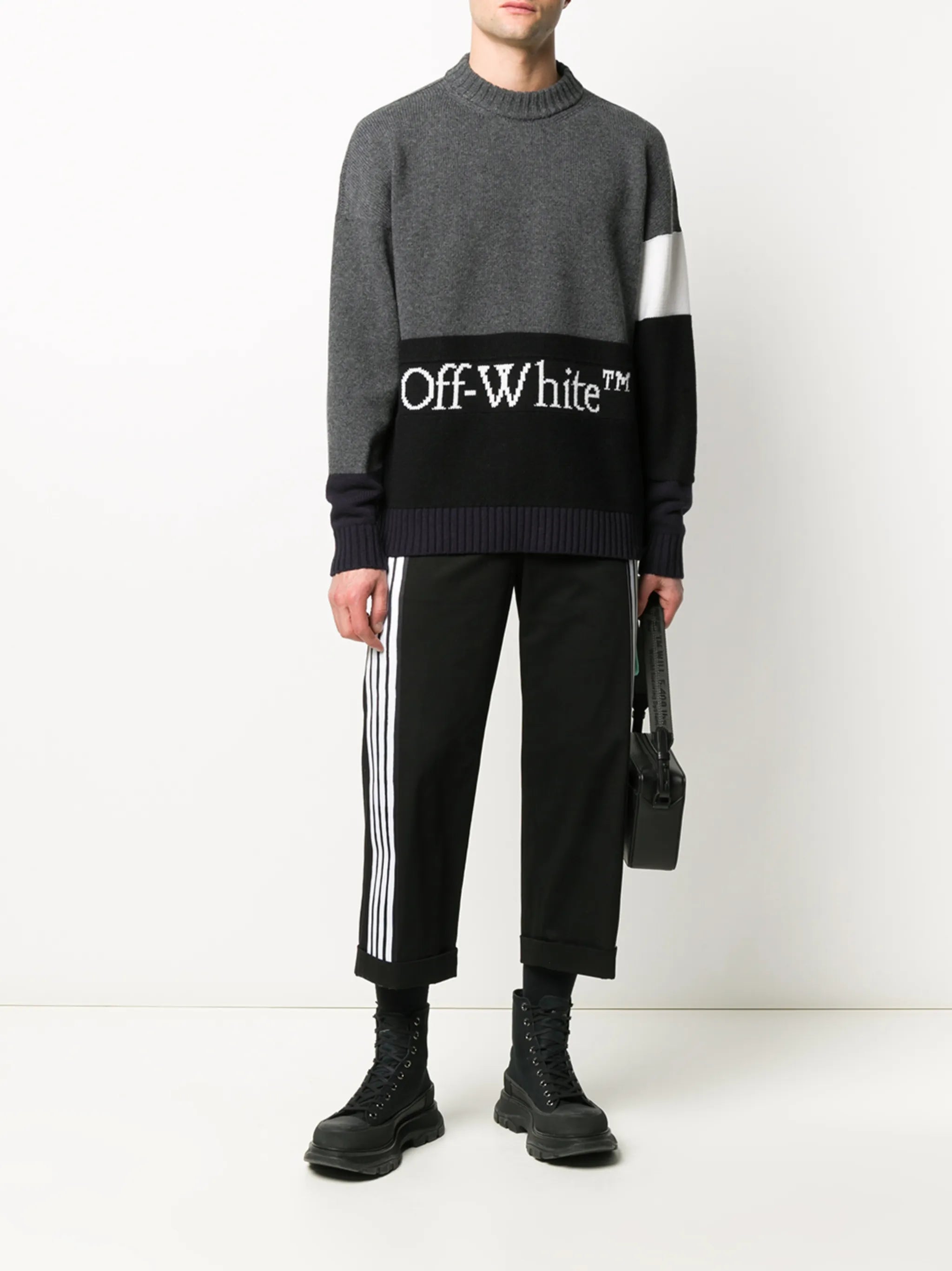 block-panel knitted jumper