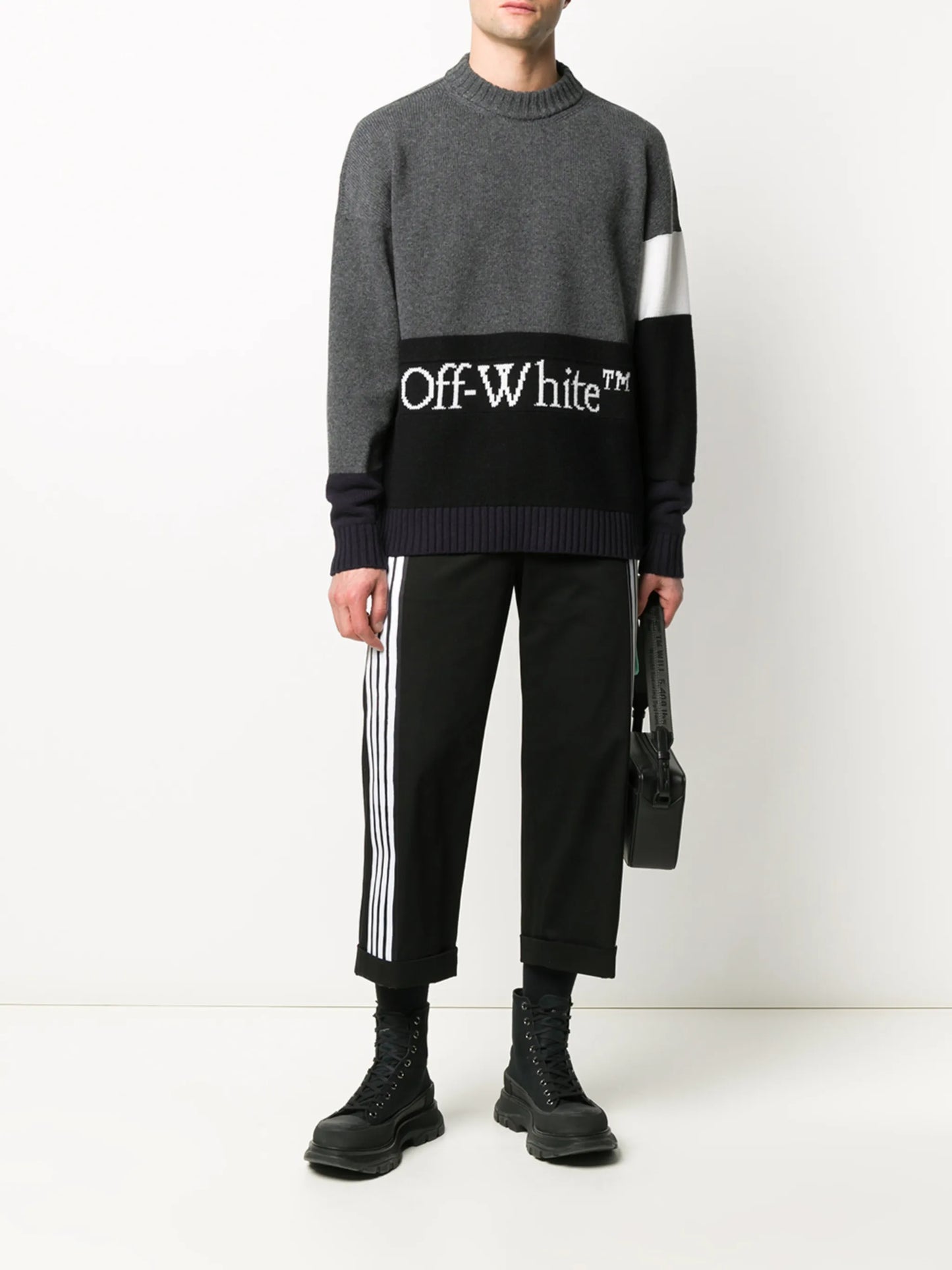 block-panel knitted jumper