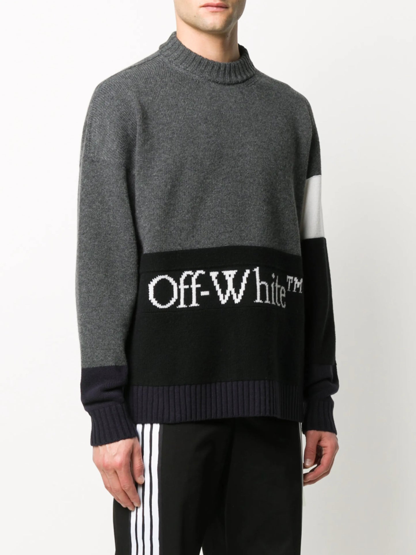 block-panel knitted jumper