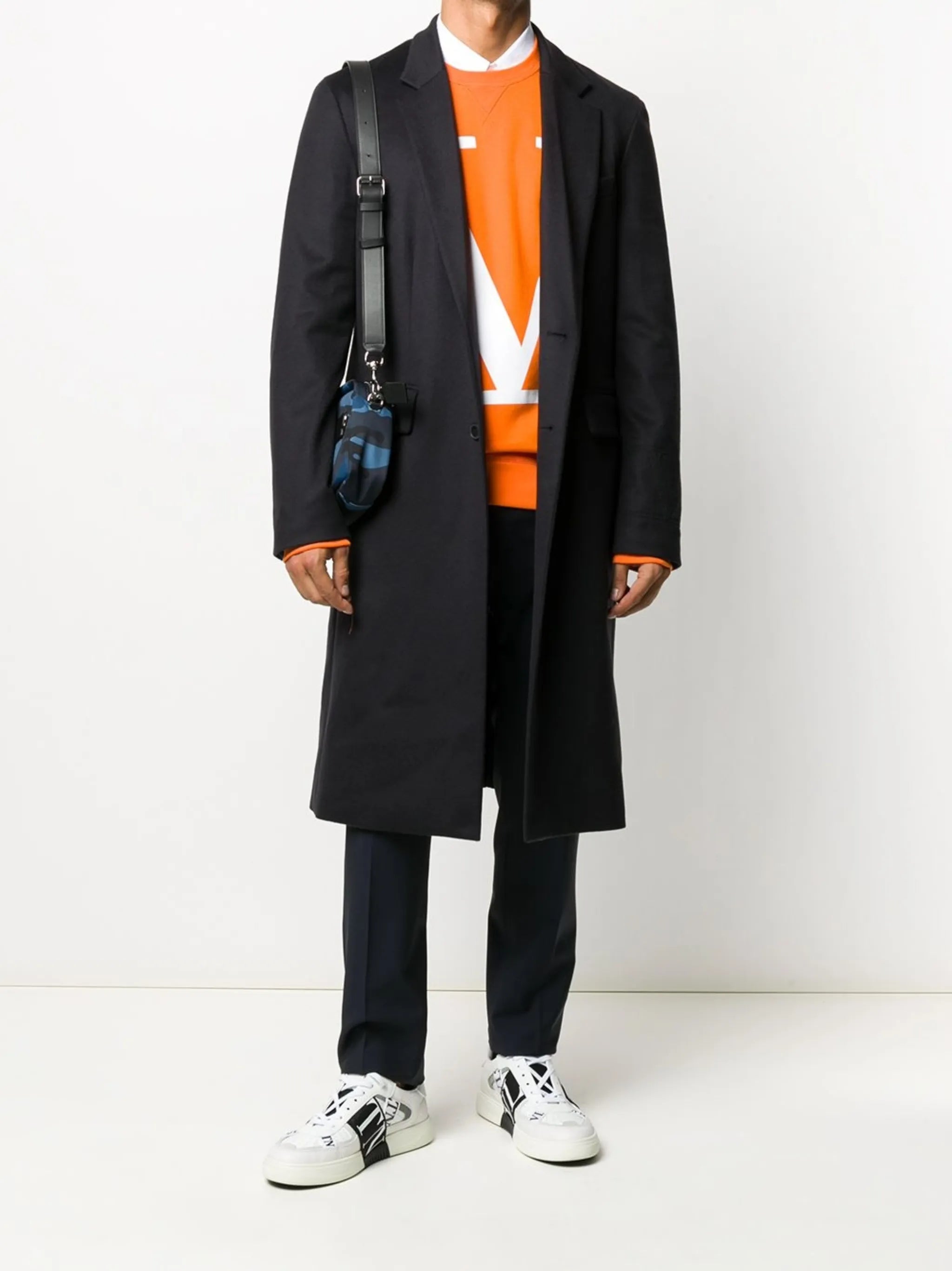 long sleeve single-breasted coat