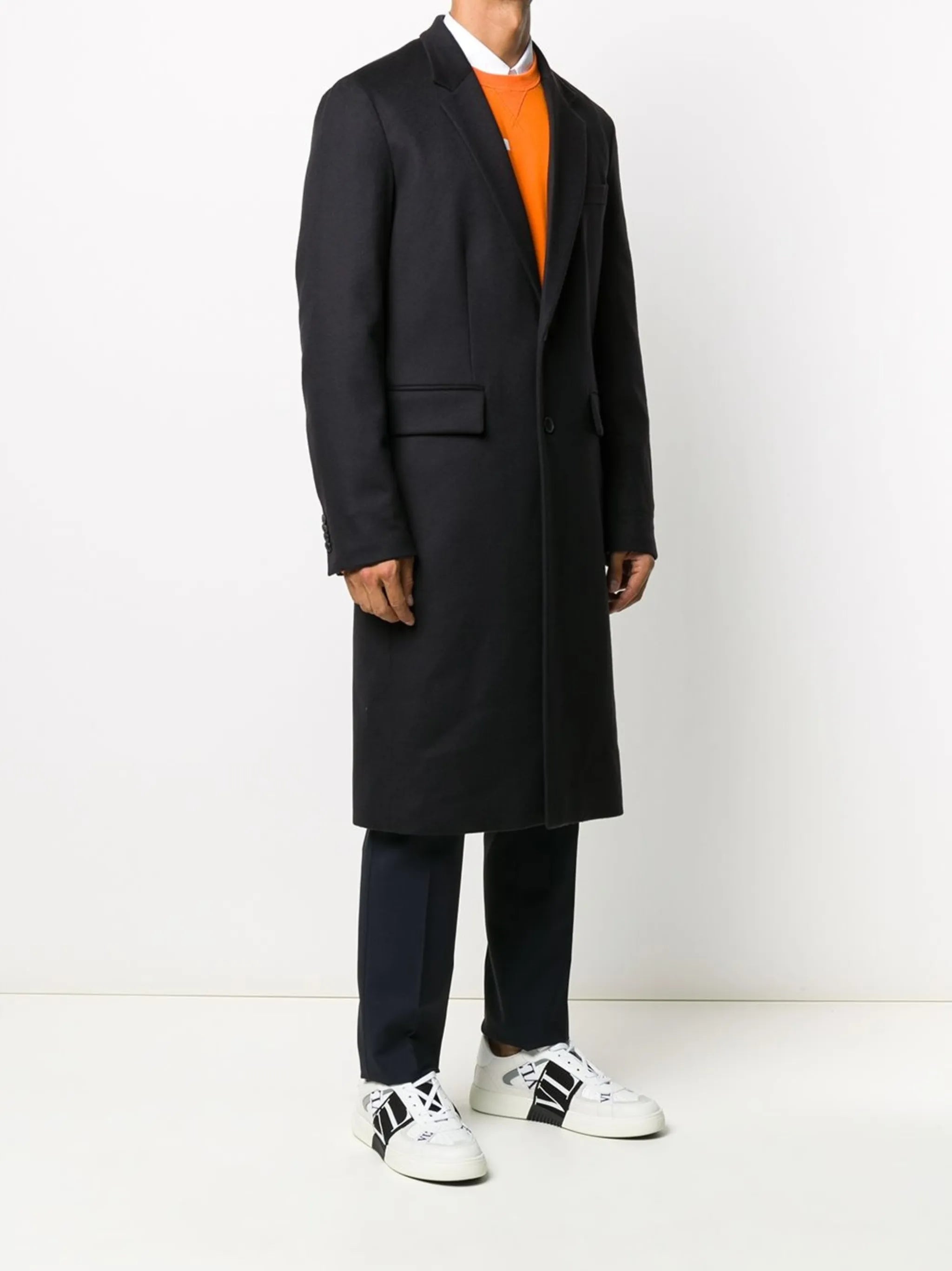 long sleeve single-breasted coat