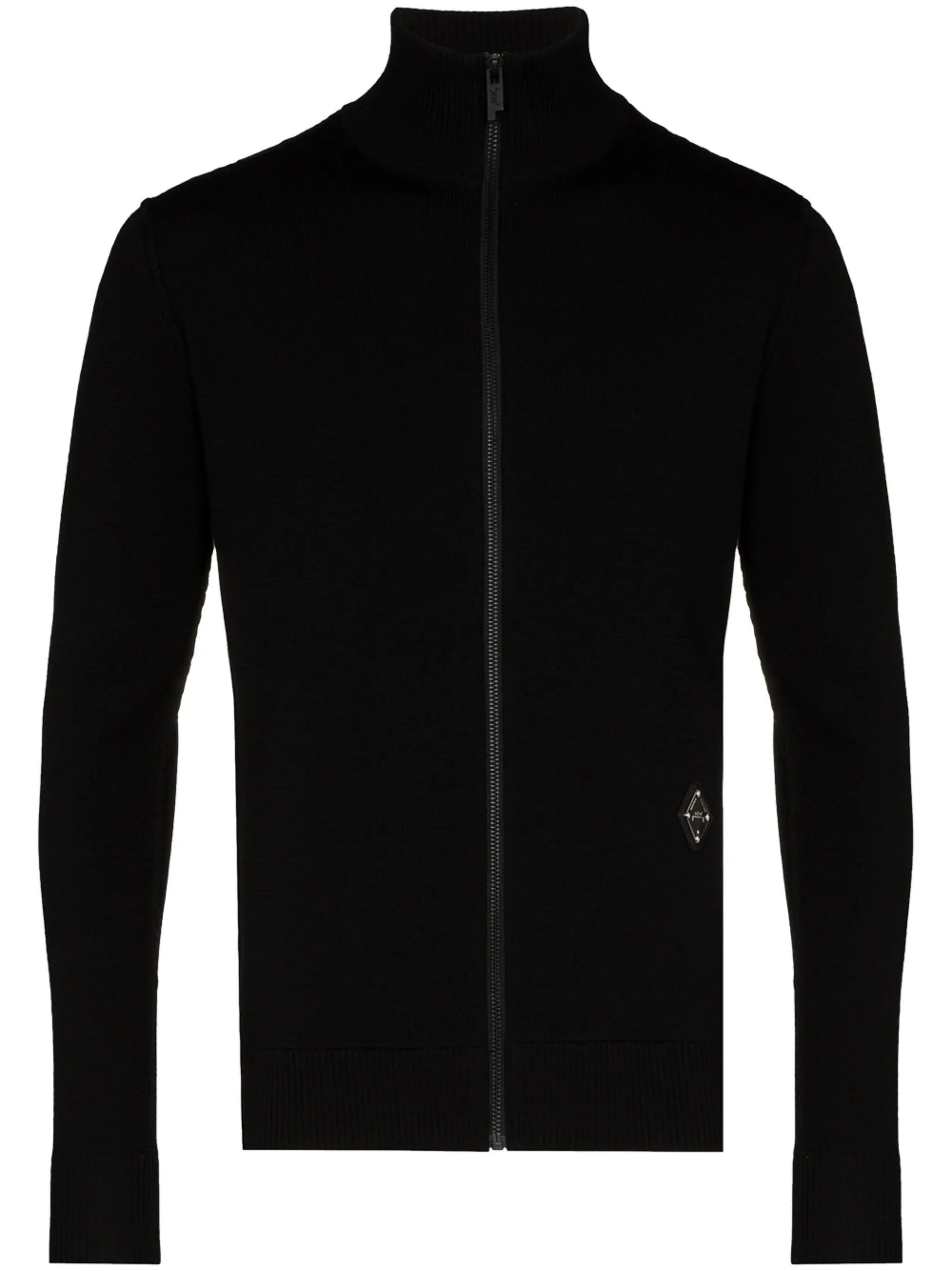 high-neck front-zip jumper