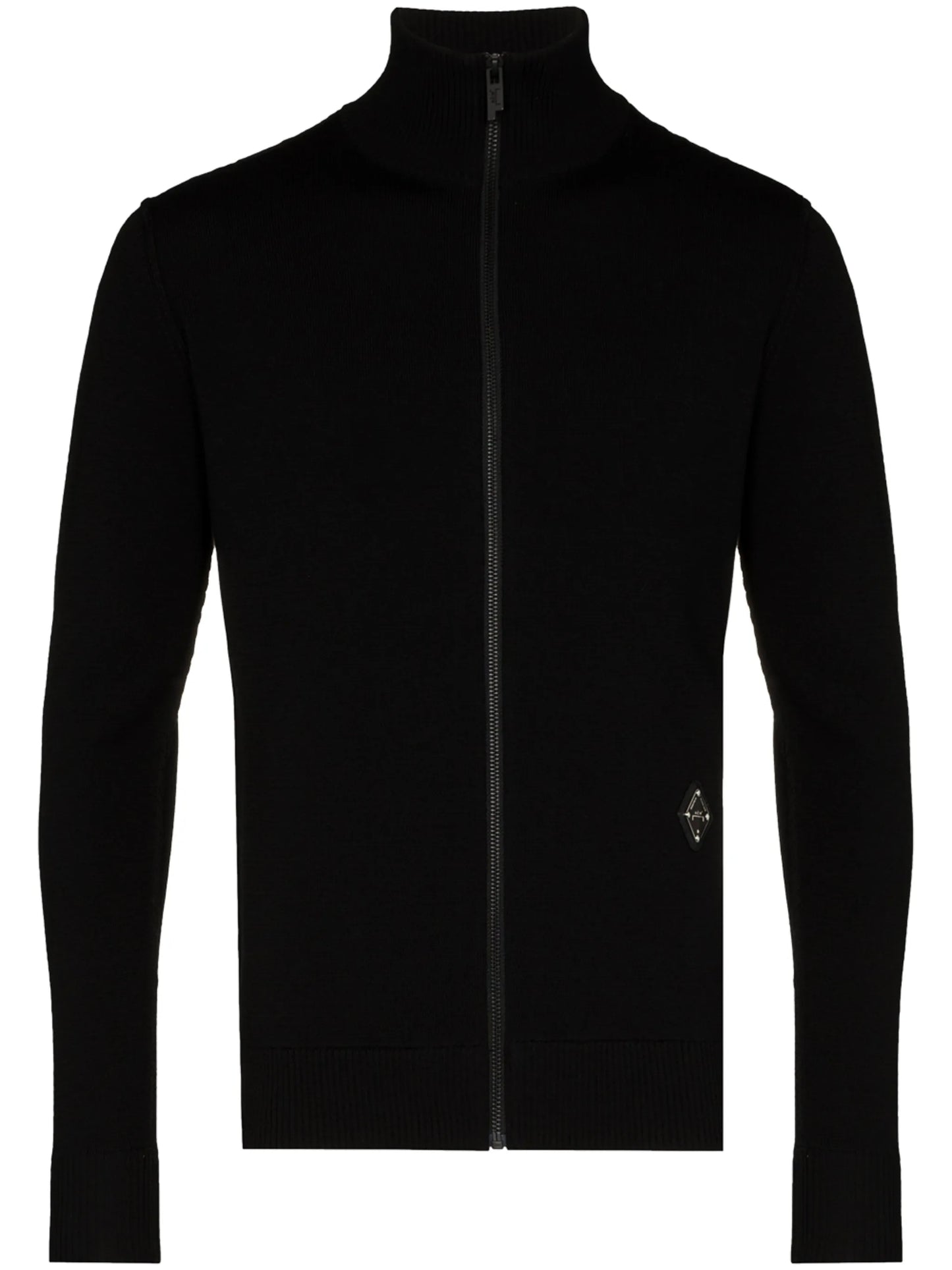 high-neck front-zip jumper