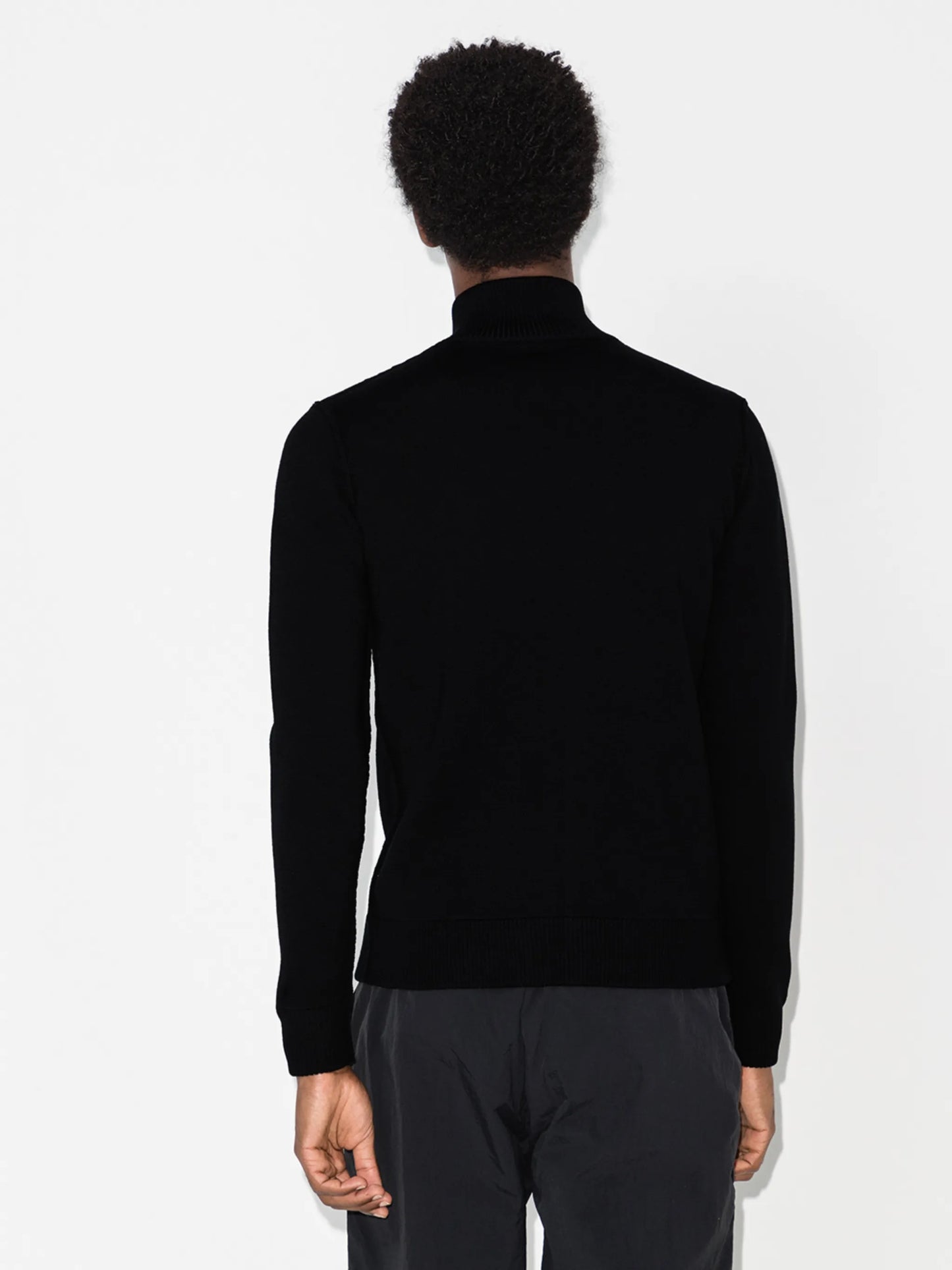 high-neck front-zip jumper