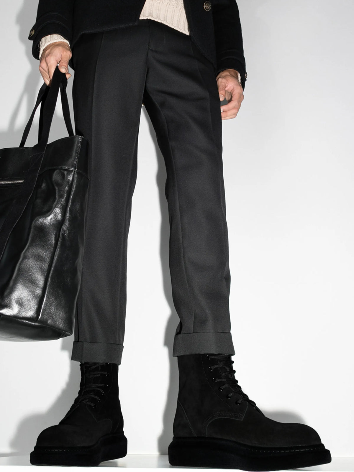 lace-up suede boots