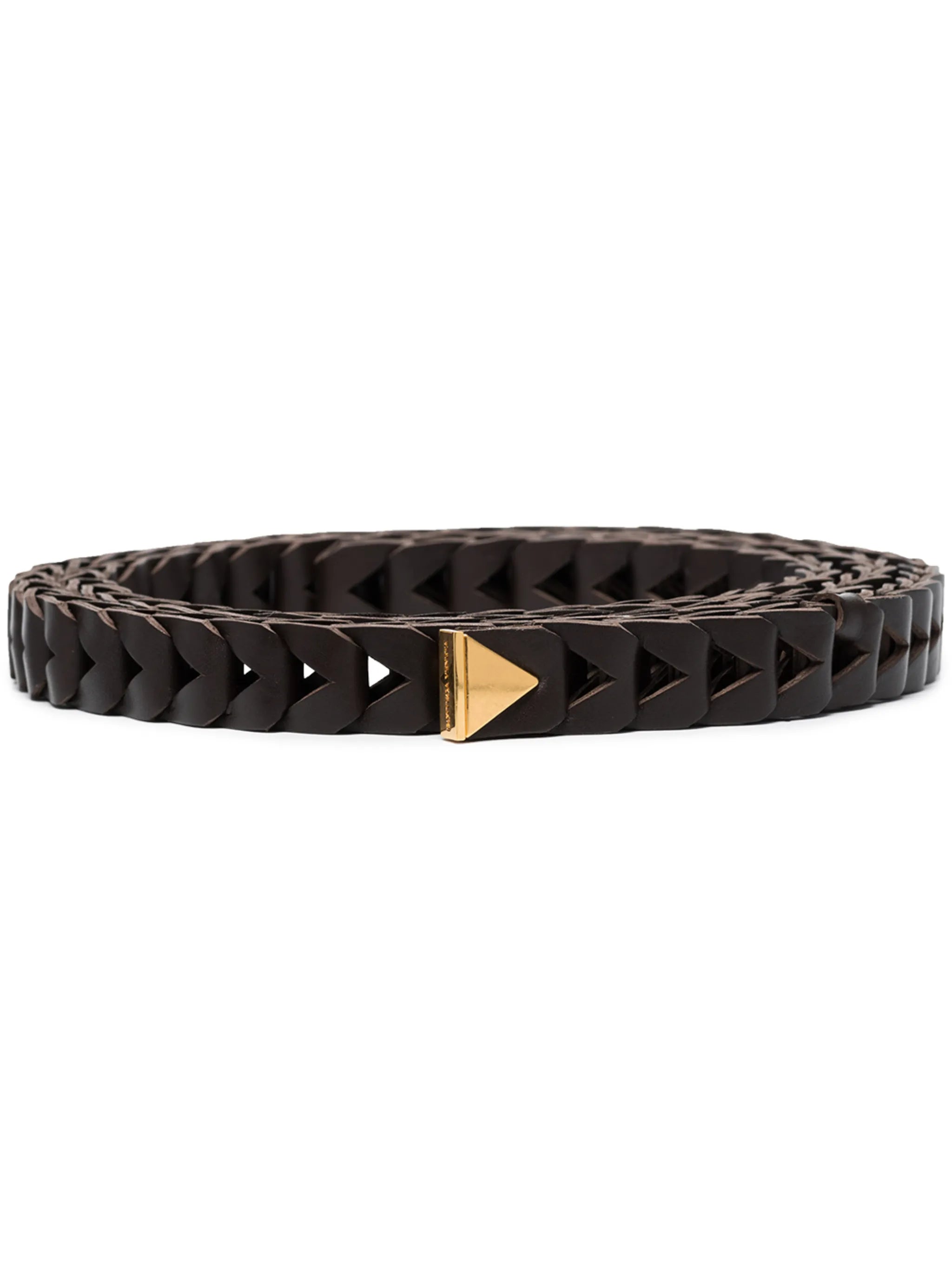 chevron-effect leather belt