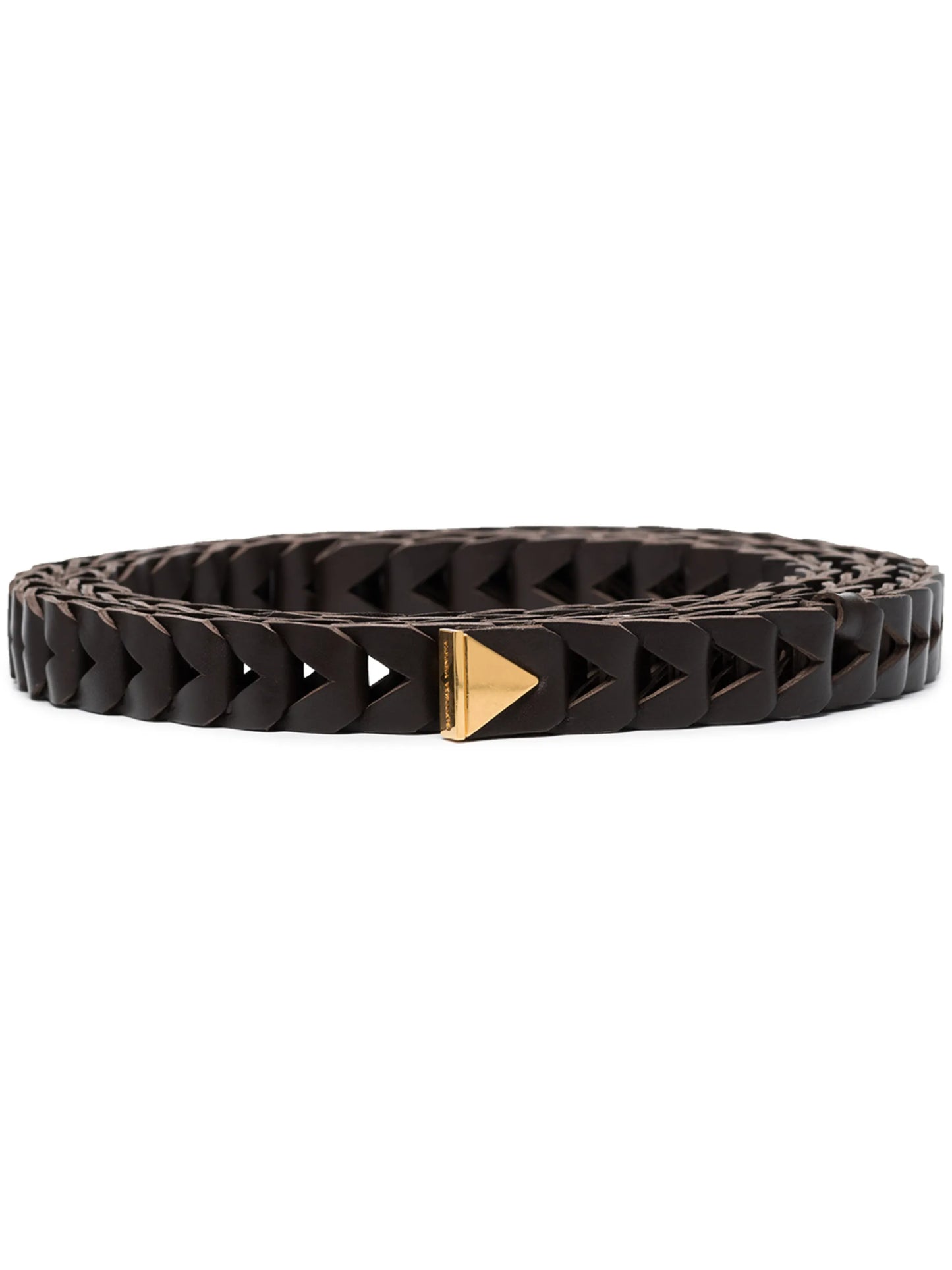 chevron-effect leather belt