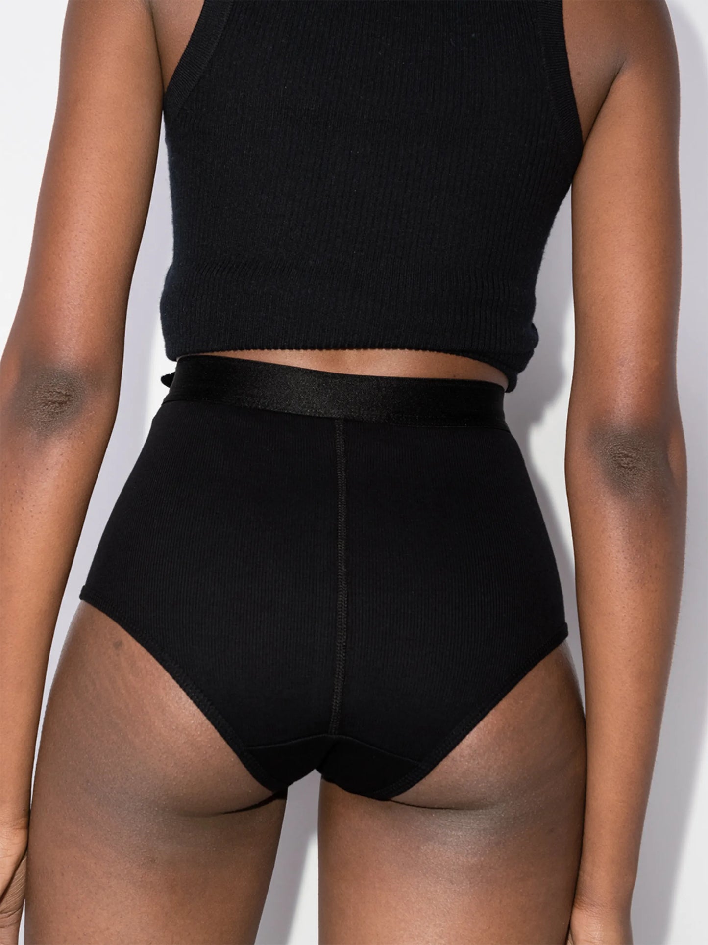 embroidered logo ribbed briefs