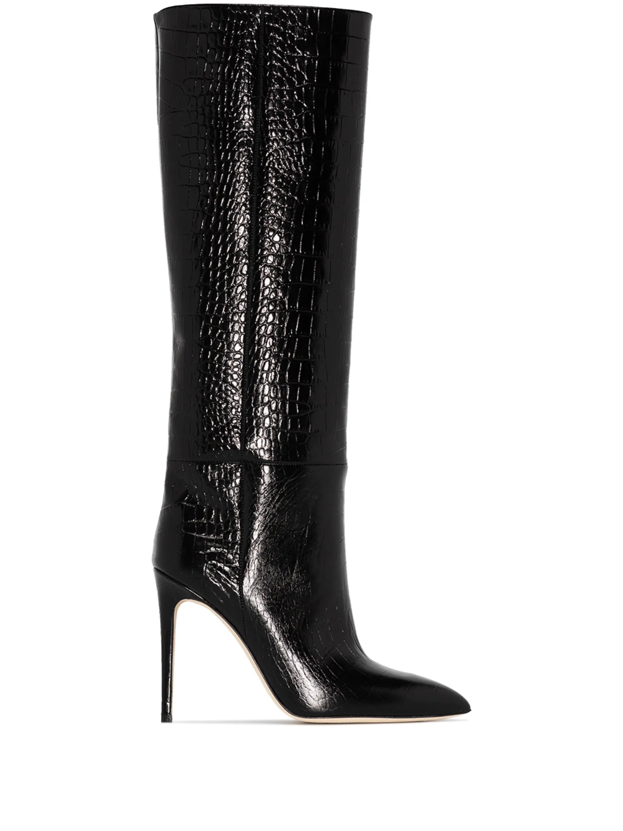 crocodile-effect 105mm knee-high boots