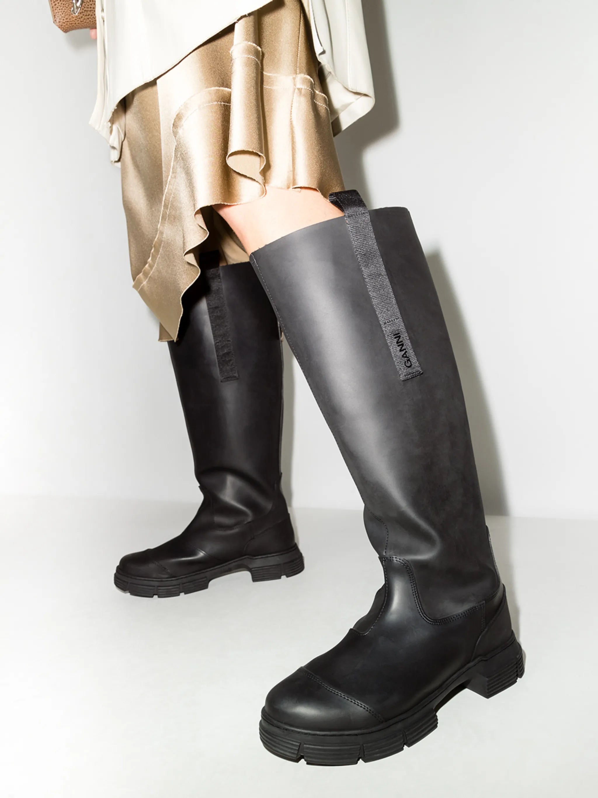 knee-high rain boots