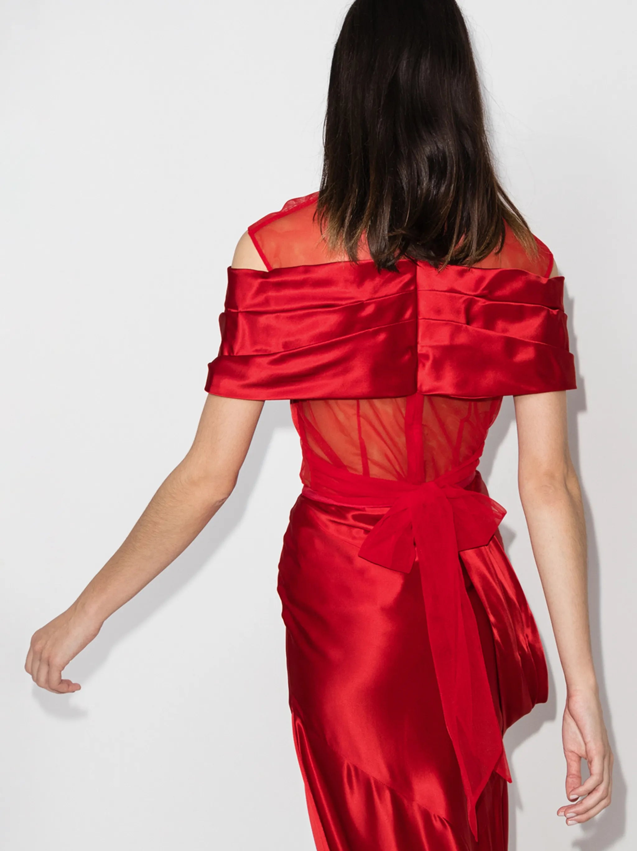 x Browns 50 twist-front silk and tulle blouse