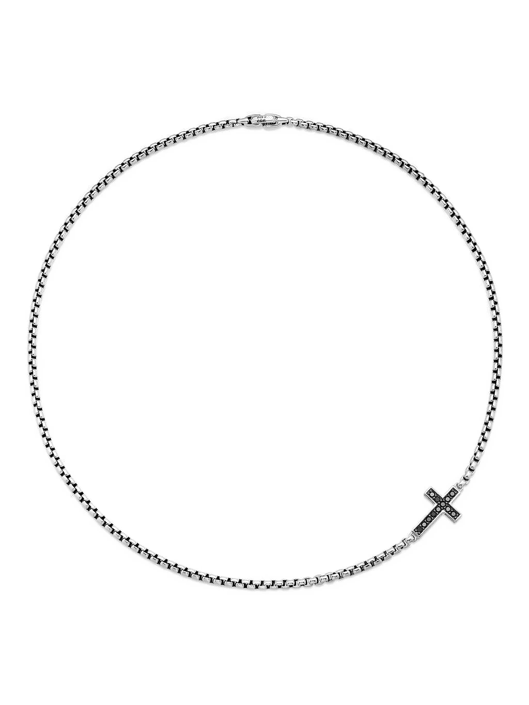 sideways cross station necklace