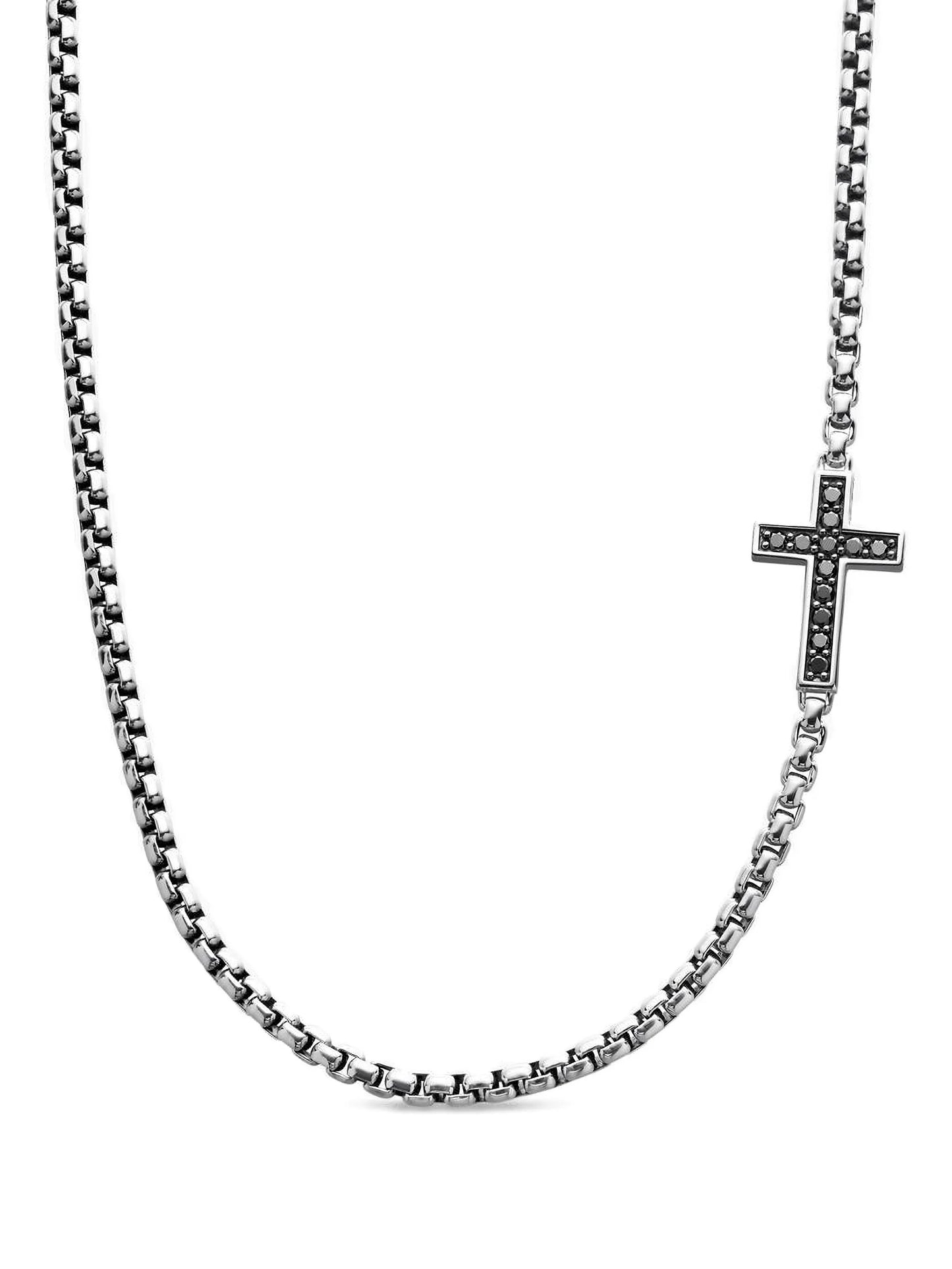 sideways cross station necklace